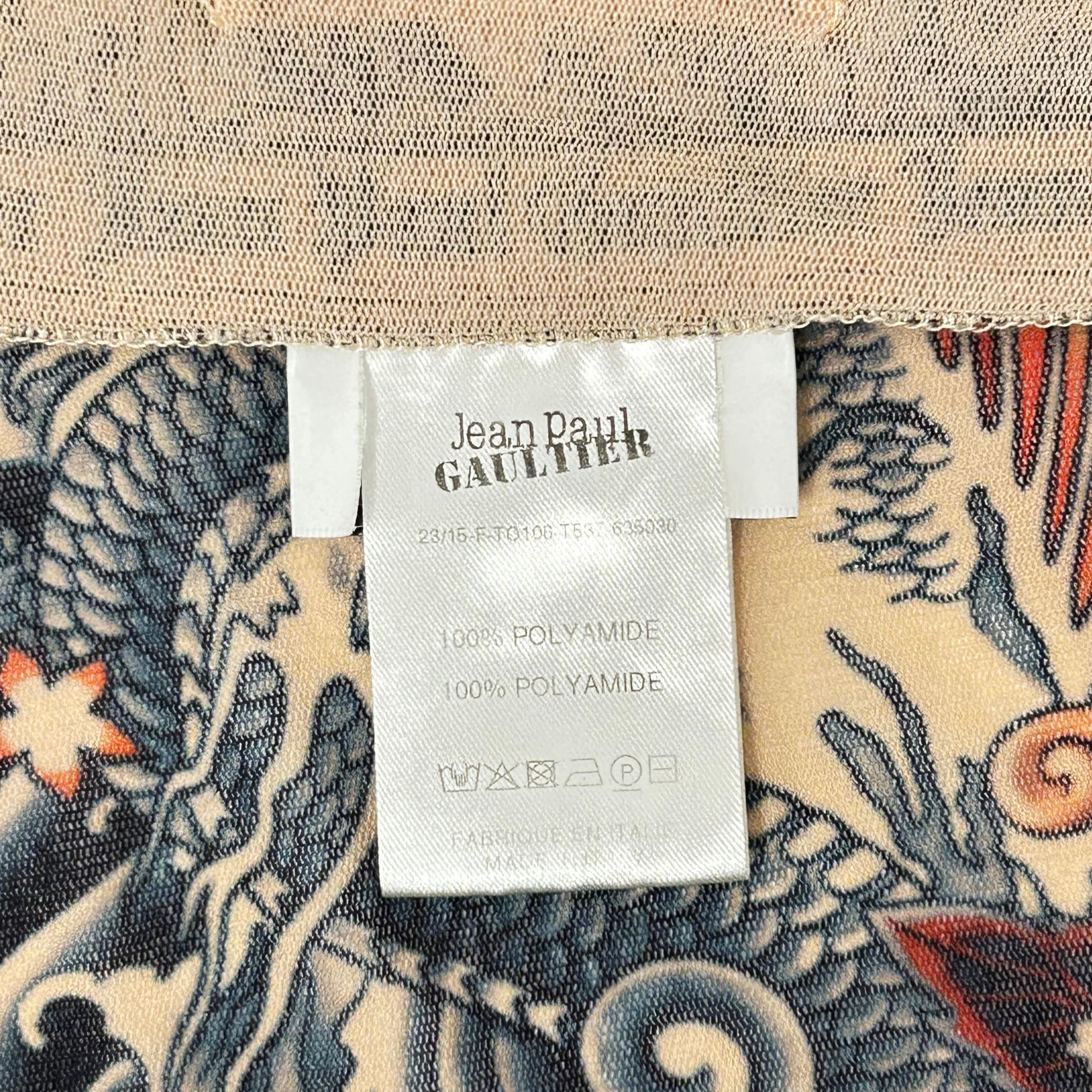 Jean Paul Gaultier/T-Shirt/M/Stripe/BEG/wrap tattoo view 4