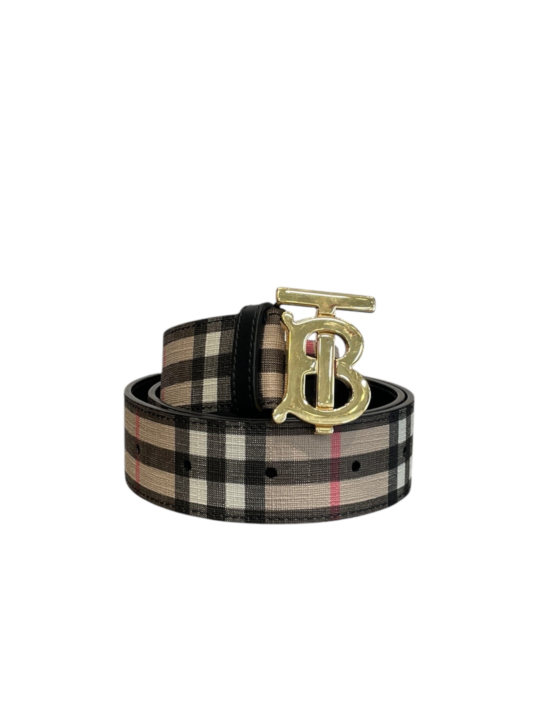 BURBERRY/Belt/Monogram/Leather/BRW/L's/GOLD TB LOGO view 1
