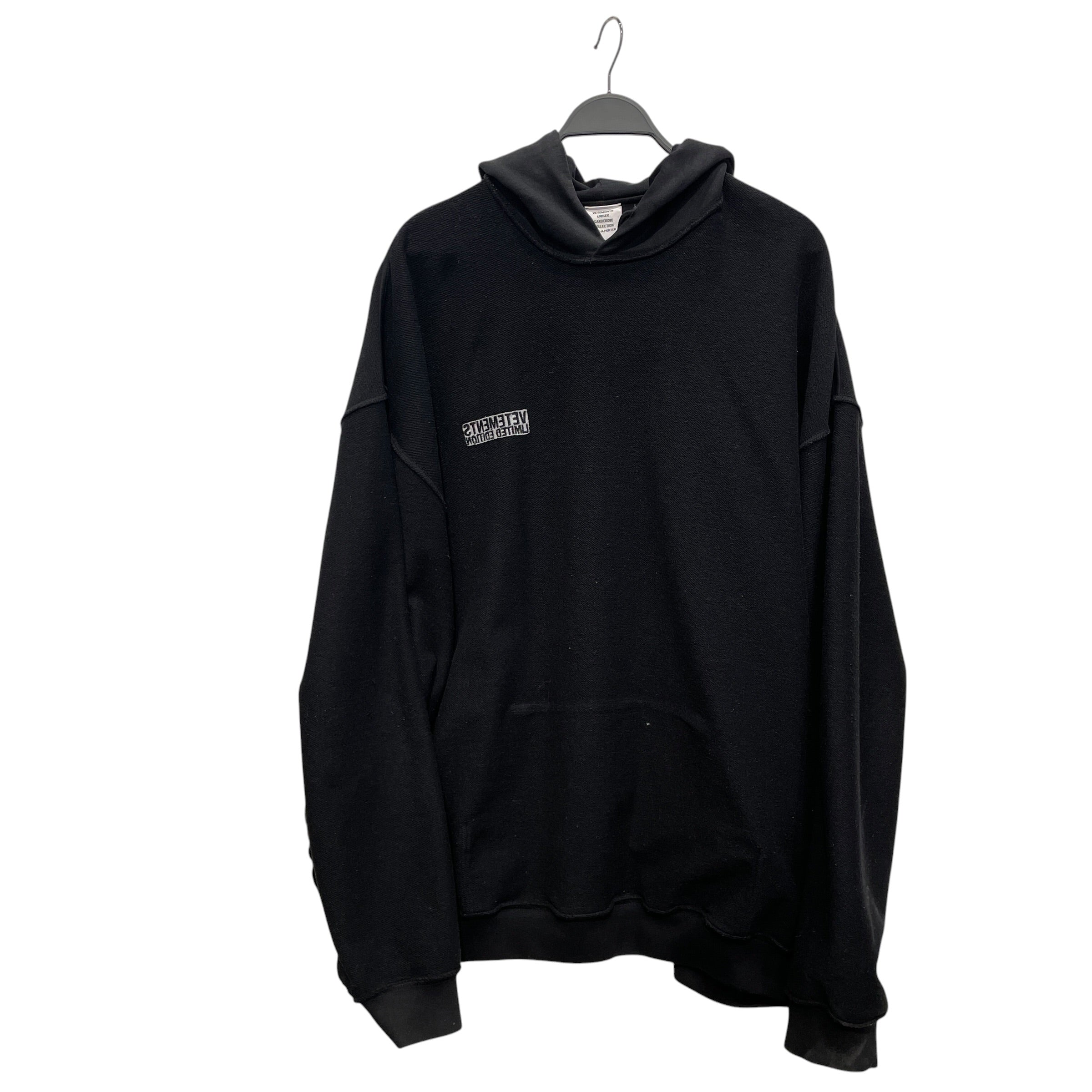 VETEMENTS/Hoodie/L/Cotton/BLK/REVERSIBLE HOODIE view 5