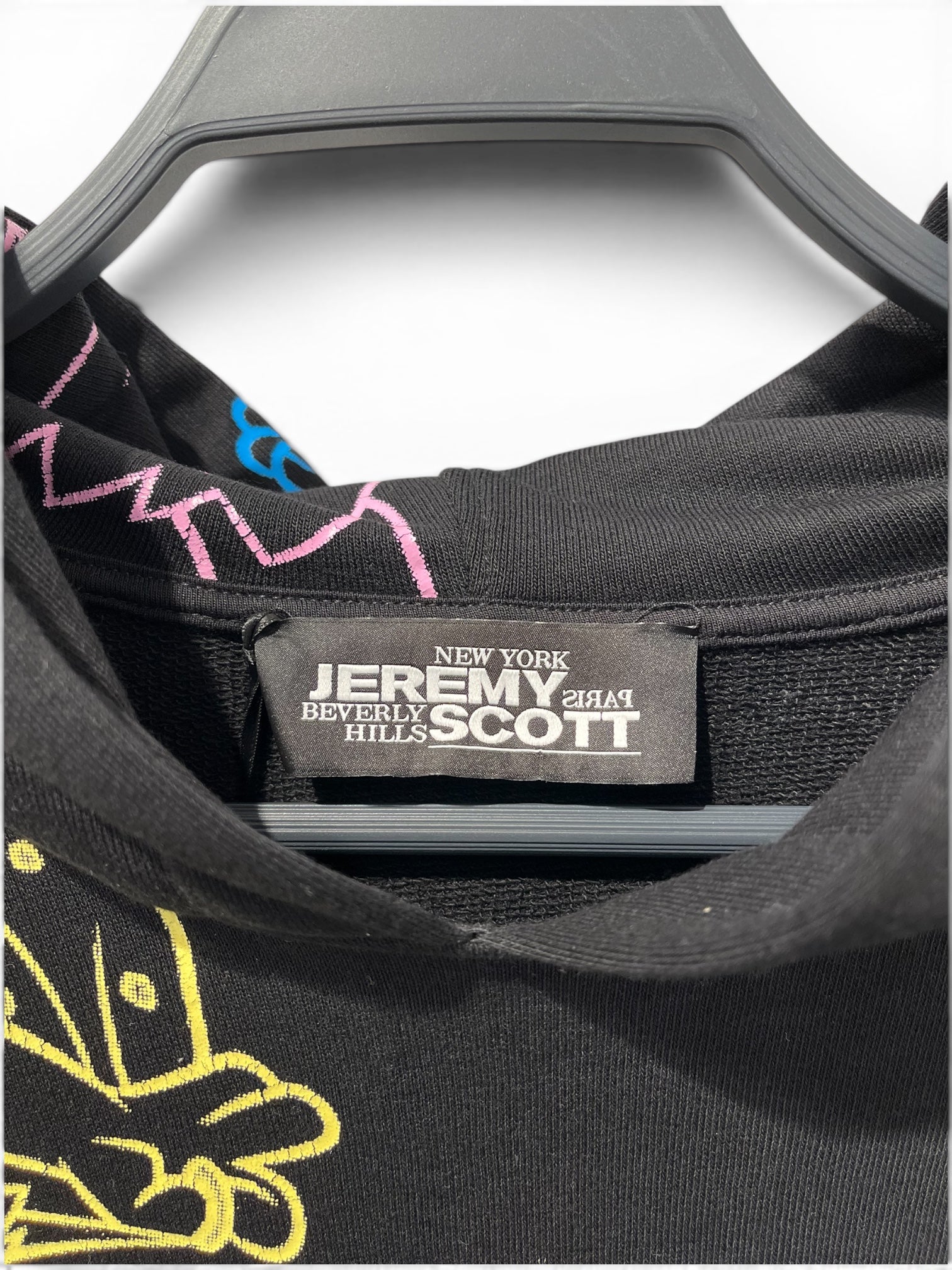 JEREMY SCOTT/Hoodie/42/Cotton/BLK/FLINSTONES PNK BLU YEL view 3