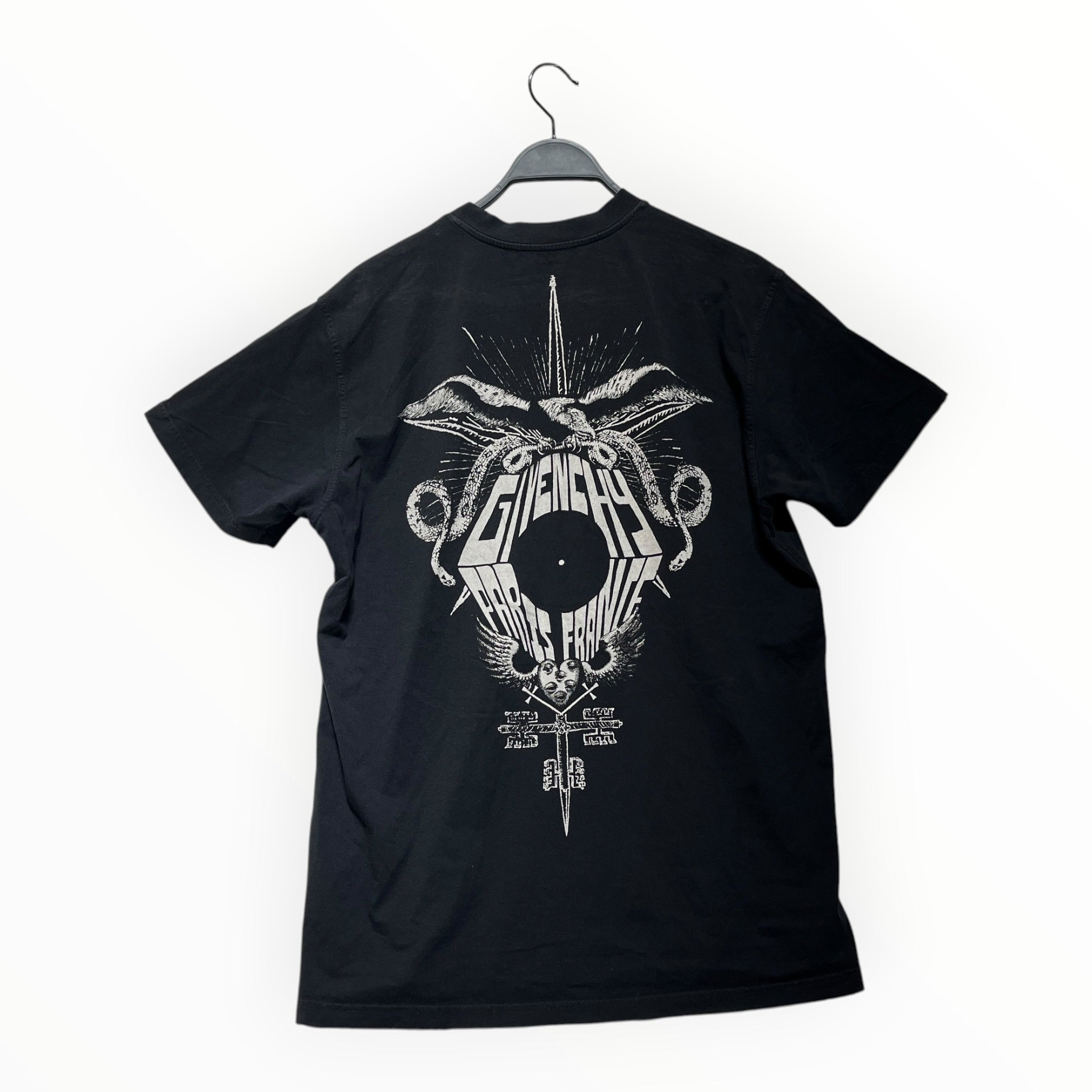 GIVENCHY/T-Shirt/XS/Cotton/BLK/Graphic/PARIS FRANCE BIRD view 2