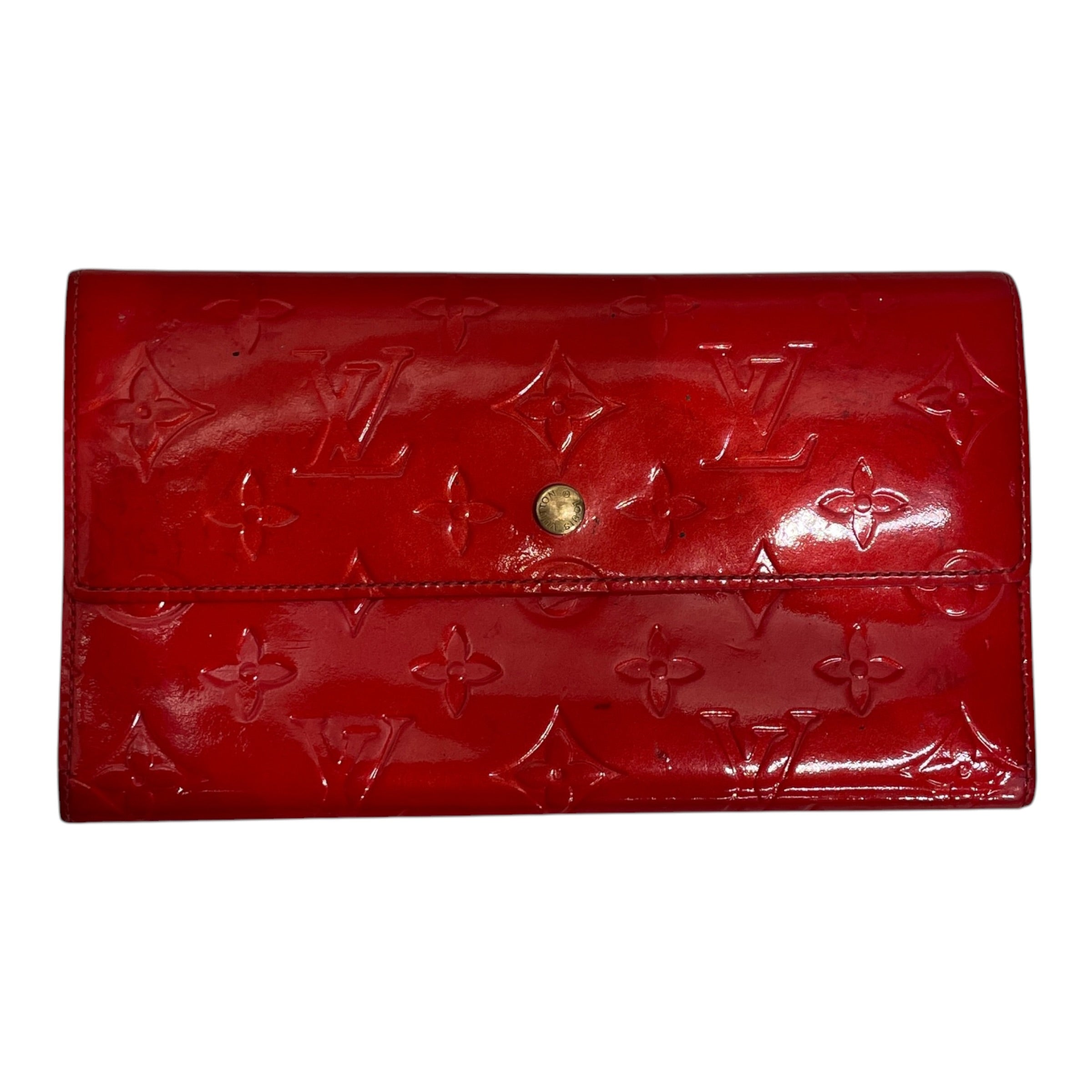 LOUIS VUITTON/Long Wallet/Monogram/Leather/RED/L's/ view 1