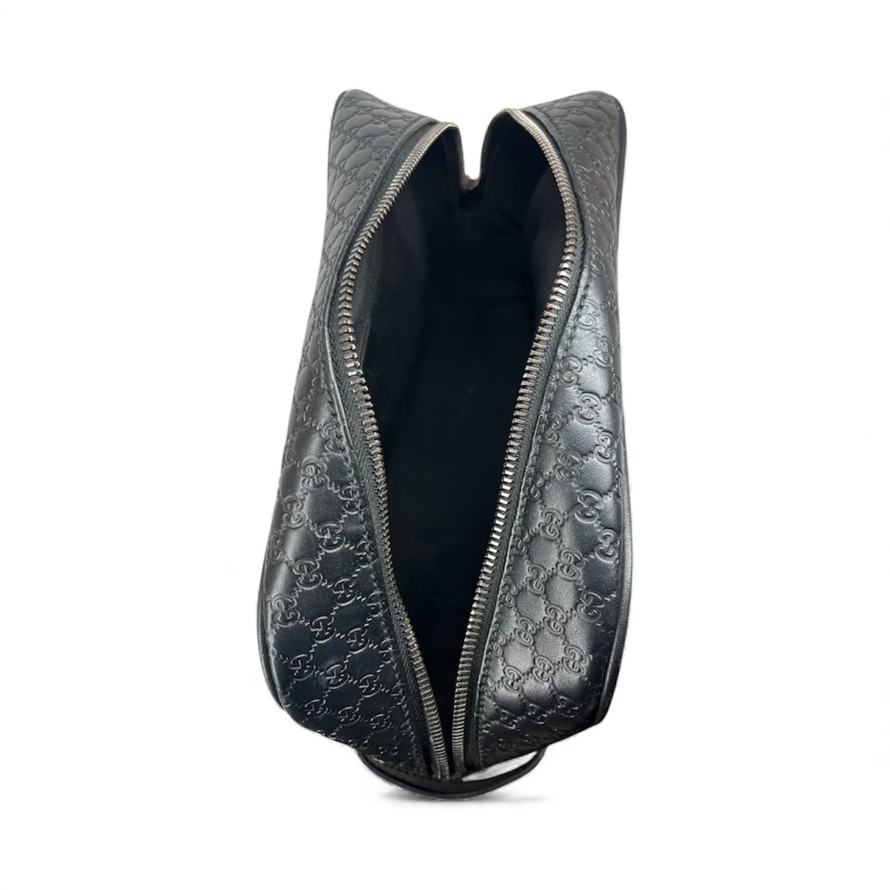 GUCCI/Pouch/Monogram/Leather/BLK/TOILETRY BAG view 3