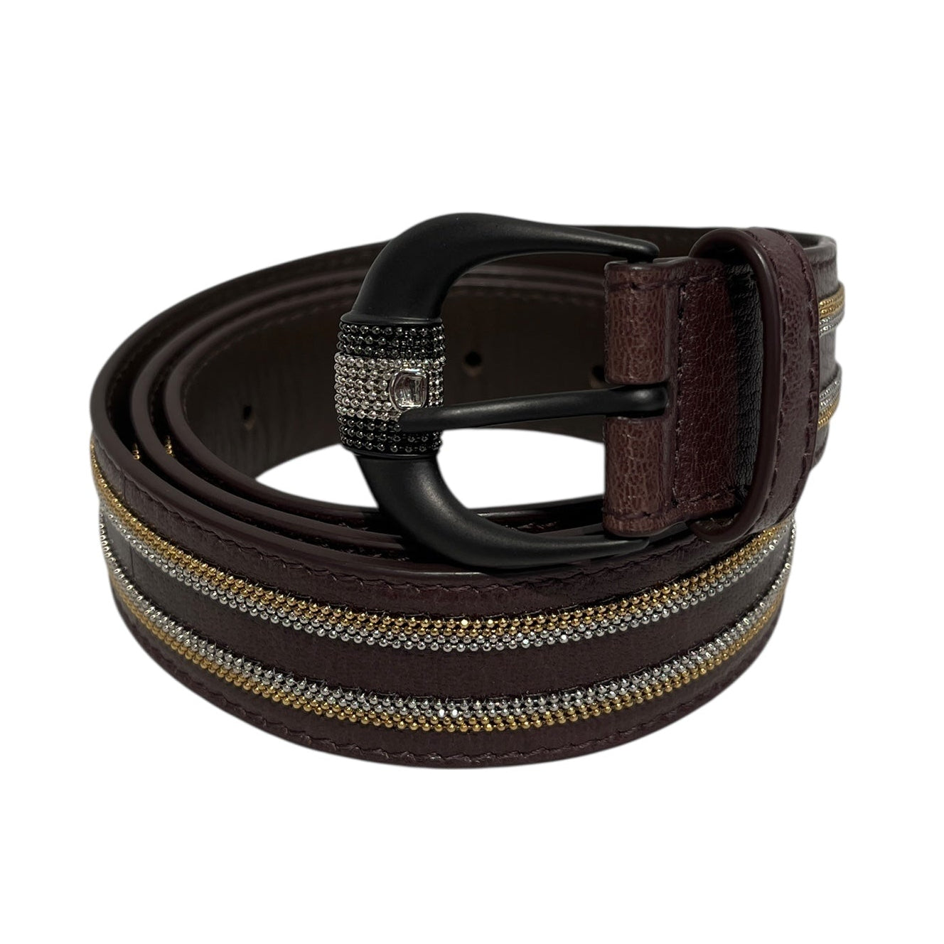 BOTTEGA VENETA/Belt/Iridescent/Leather/BRW/GOLD/SILVER/STUDS view 1