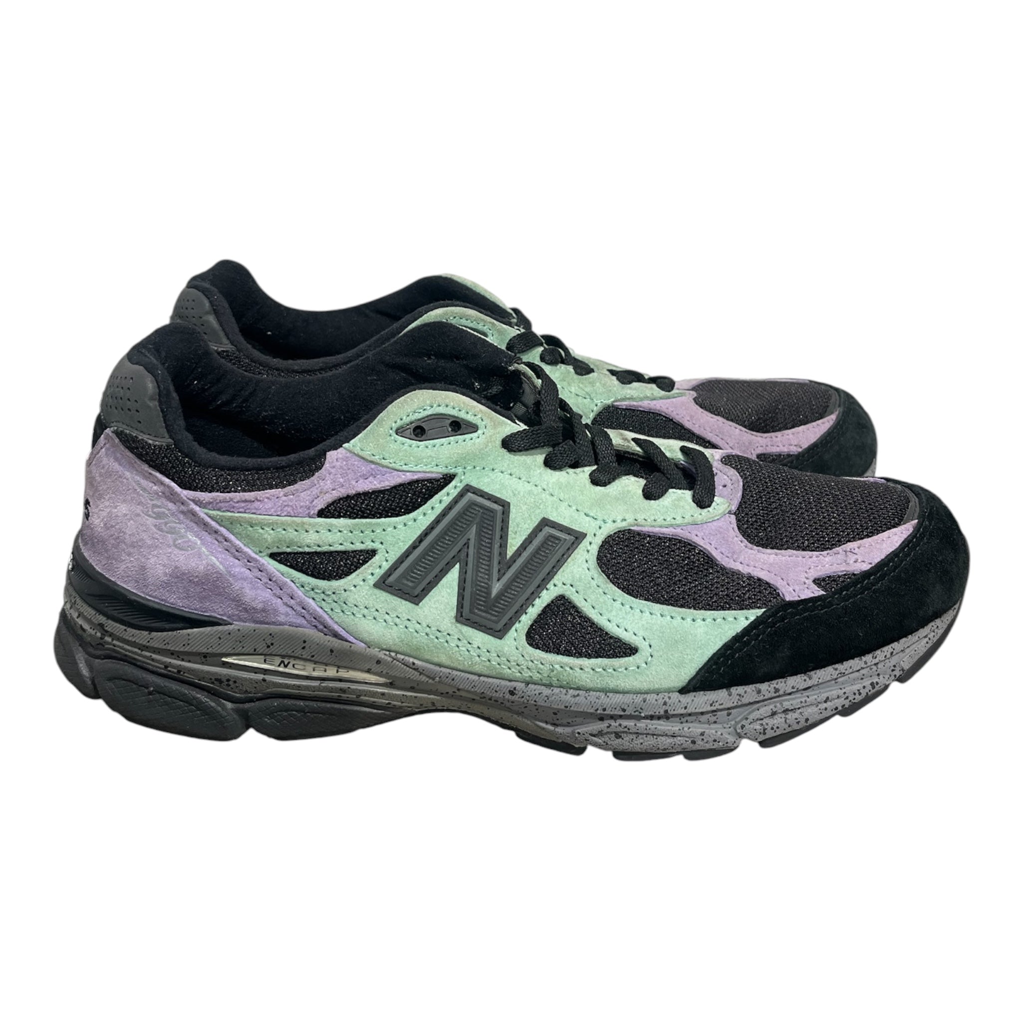 NEW BALANCE/STRAY RATS/Low-Sneakers/US 10.5/Suede/BLK/990V3 THE JOKER GRN/PPL view 2