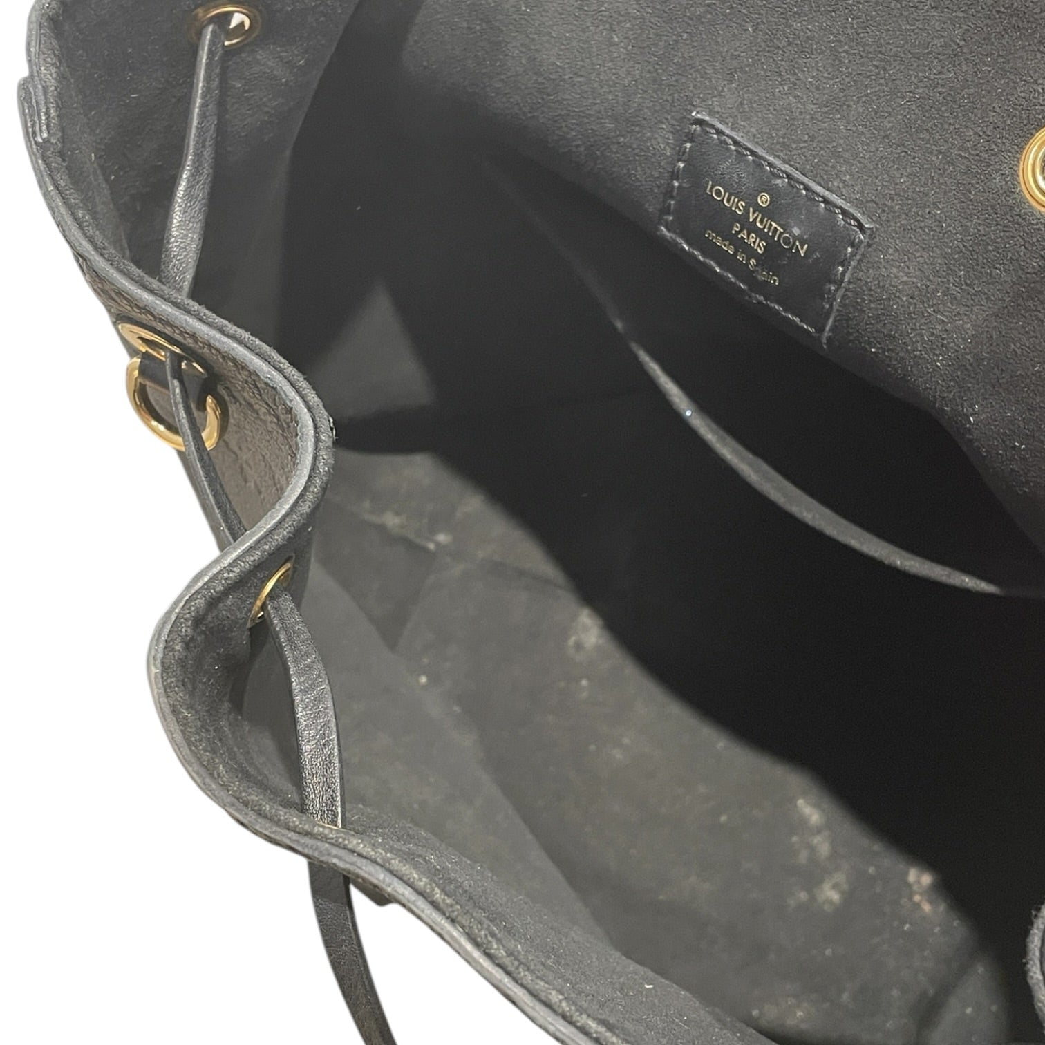 LOUIS VUITTON/Backpack/OS/Monogram/Leather/BLK/Drawstring Mostouris BP view 4