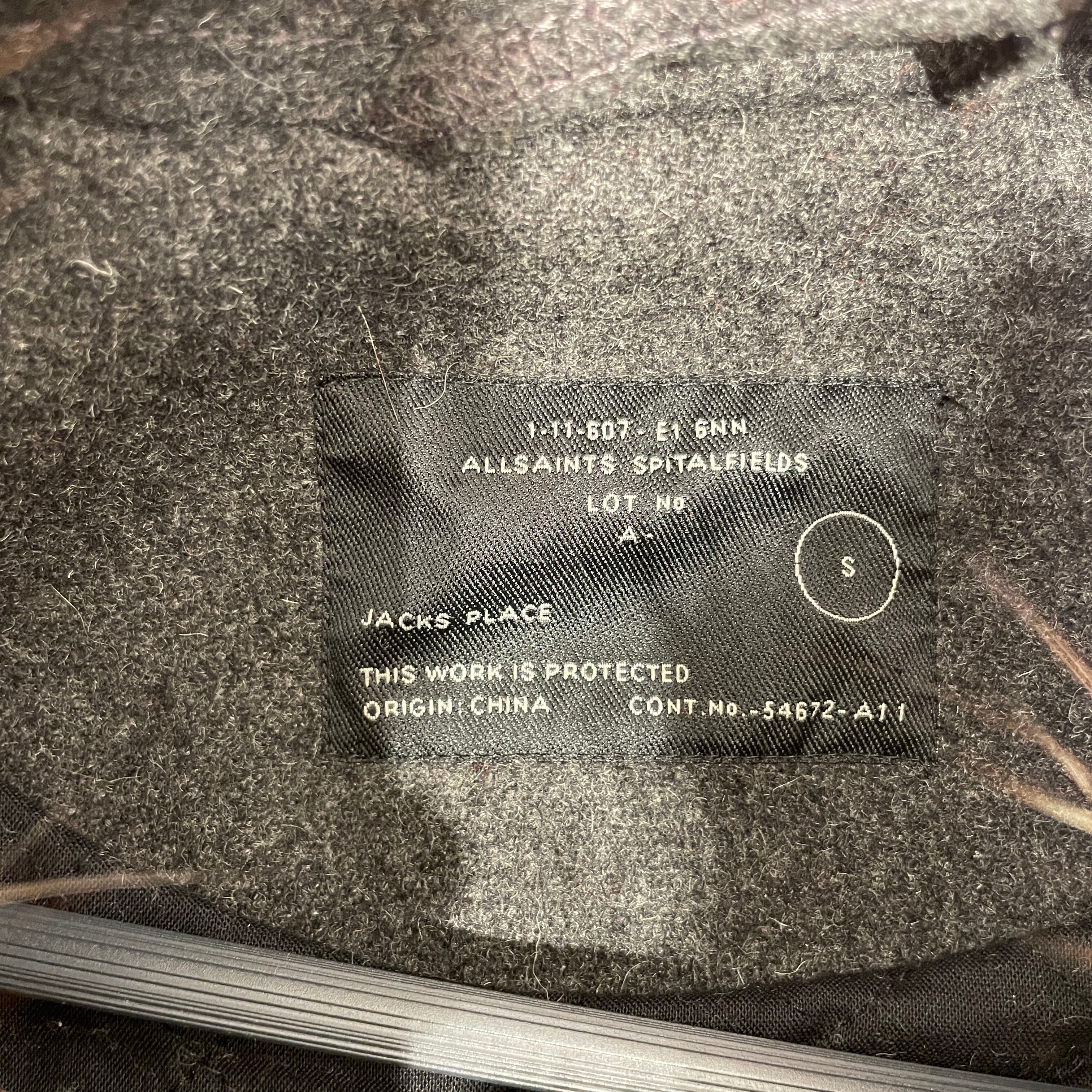 ALLSAINTS/Coat/S/Wool/GRY/FUR COLLAR view 3