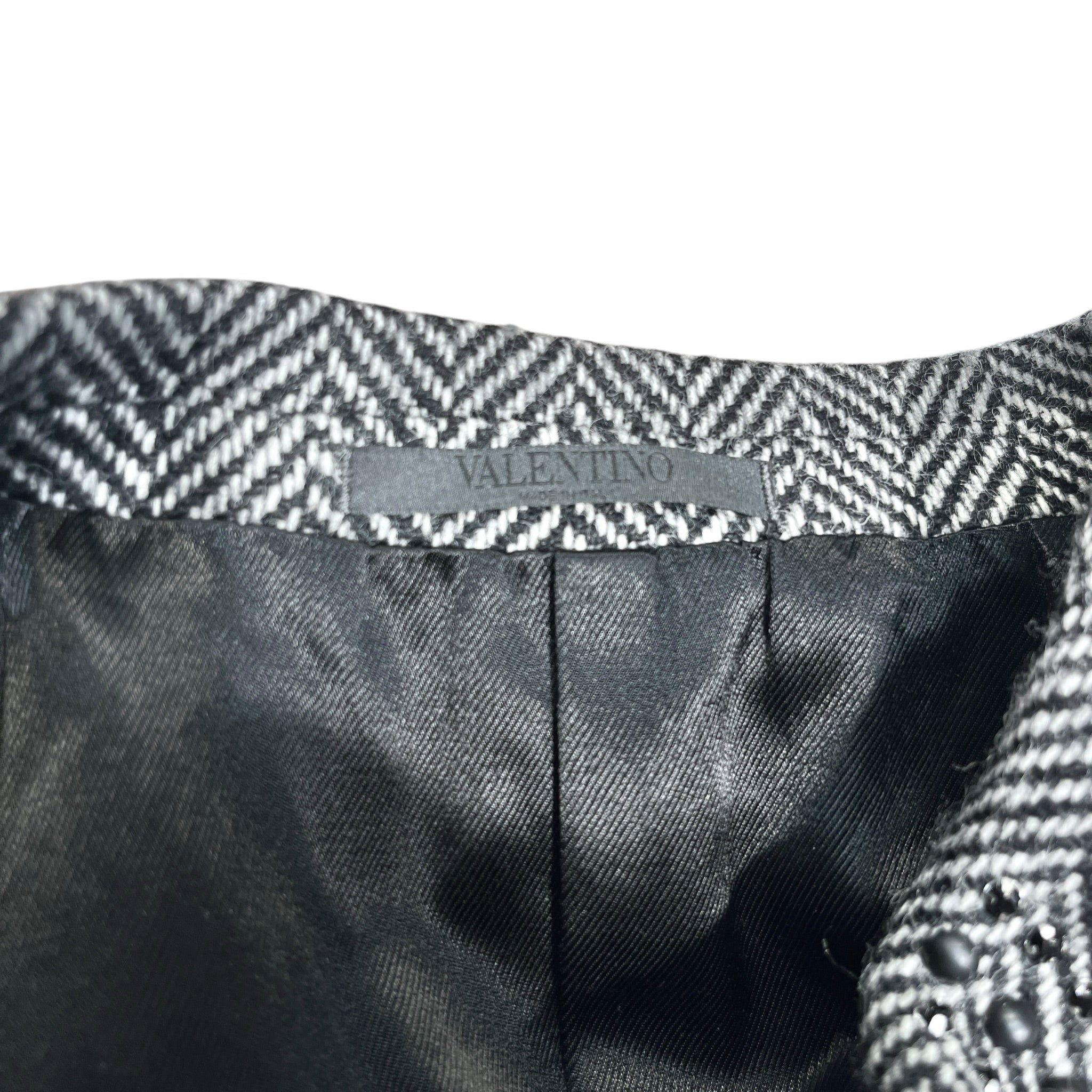 VALENTINO/Peacoat/50/Wool/GRY/Single Breasted/Herringbone/F/W 2016 STUDDED view 3