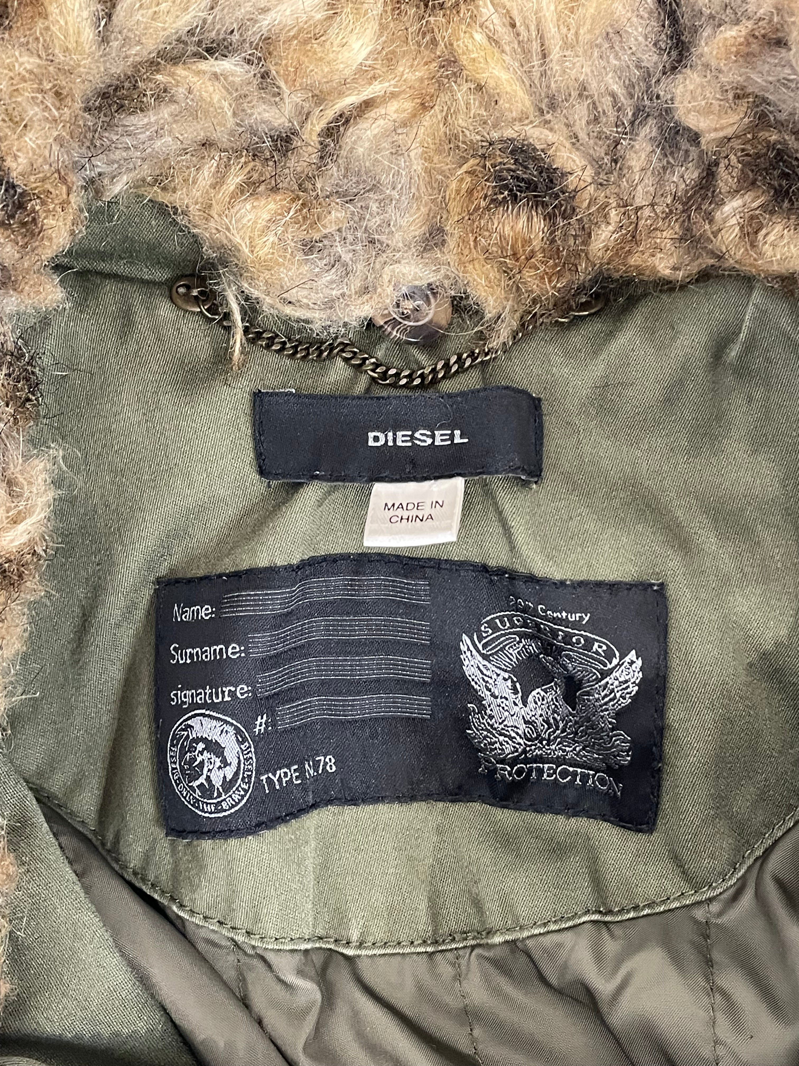 DIESEL/Mountain Parka/XS/Cotton/GRN/FUR COLLAR view 3