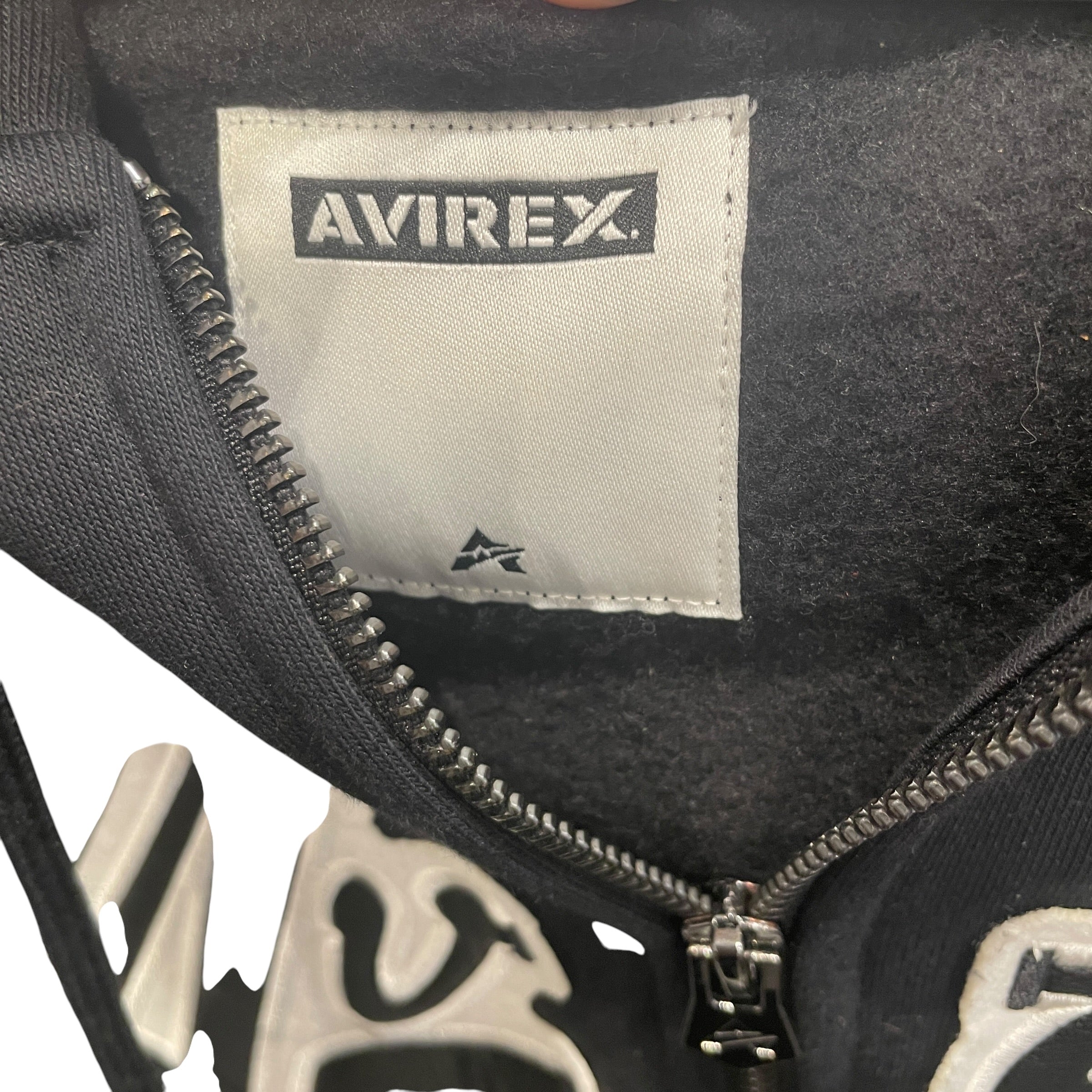 AVIREX/Zip Up Hoodie/L/Graphic/Cotton/BLK/PATCH LOGO CHEST view 3