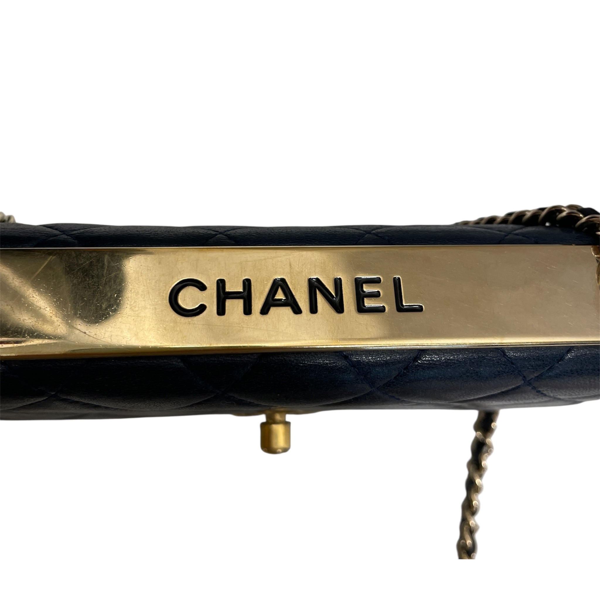 CHANEL/Cross Body Bag/Leather/NVY/22813125 WALLET ON CHAIN GLD view 8