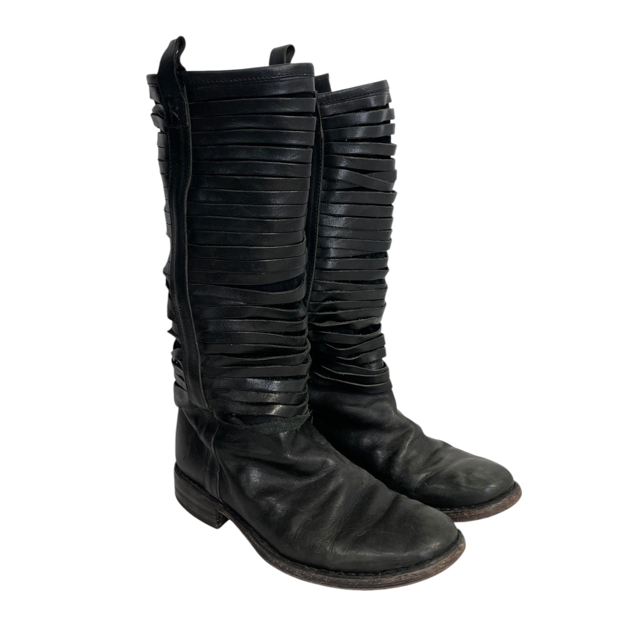 FIORENTINI+BAKER/Biker Boots/EU 36.5/Leather/BLK/RIBBED NOTHCES ALL OVER view 1