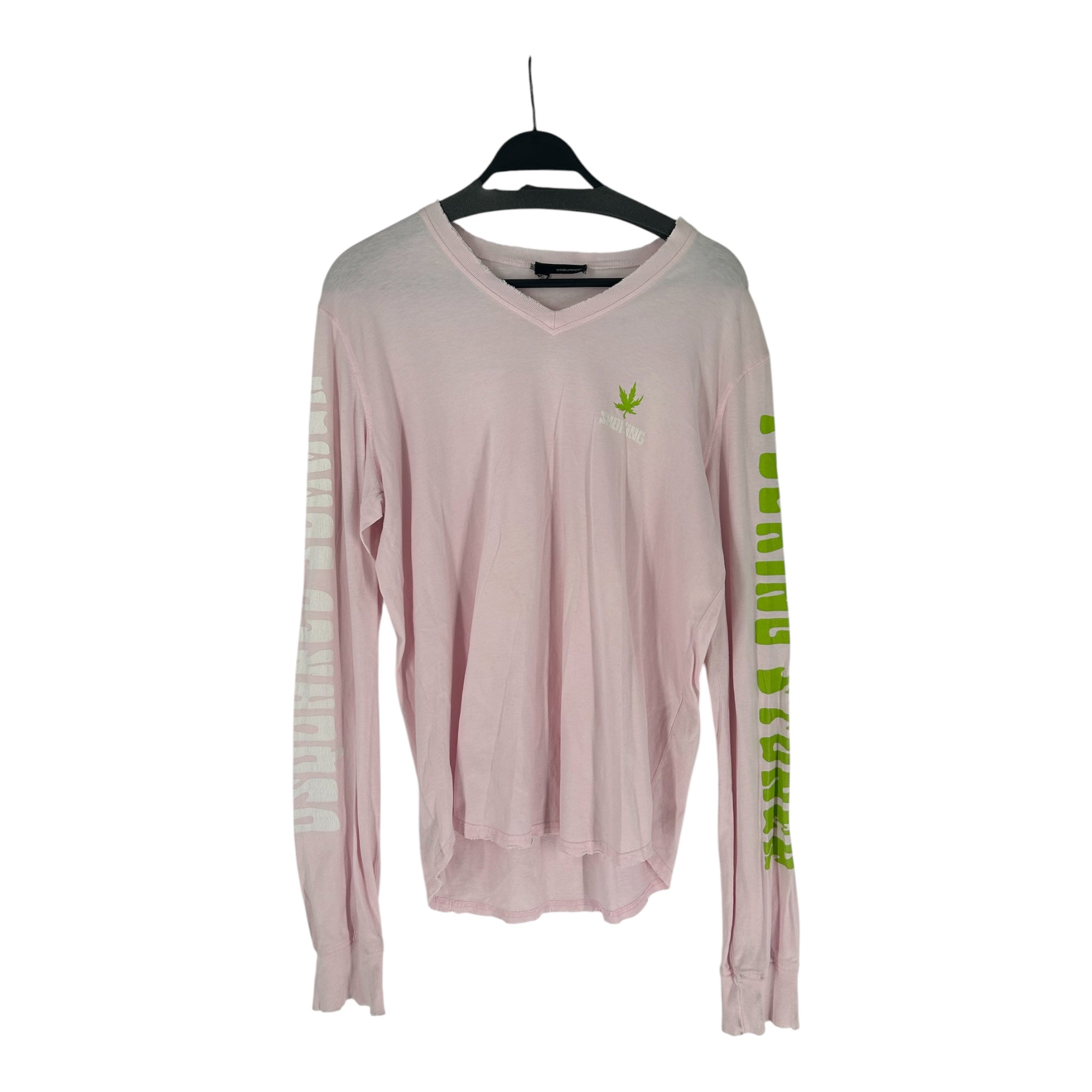 DSQUARED2/LS T-Shirt/XL/Cotton/PNK/Graphic/F'ING STONER SIDE ARMS V NECK view 1