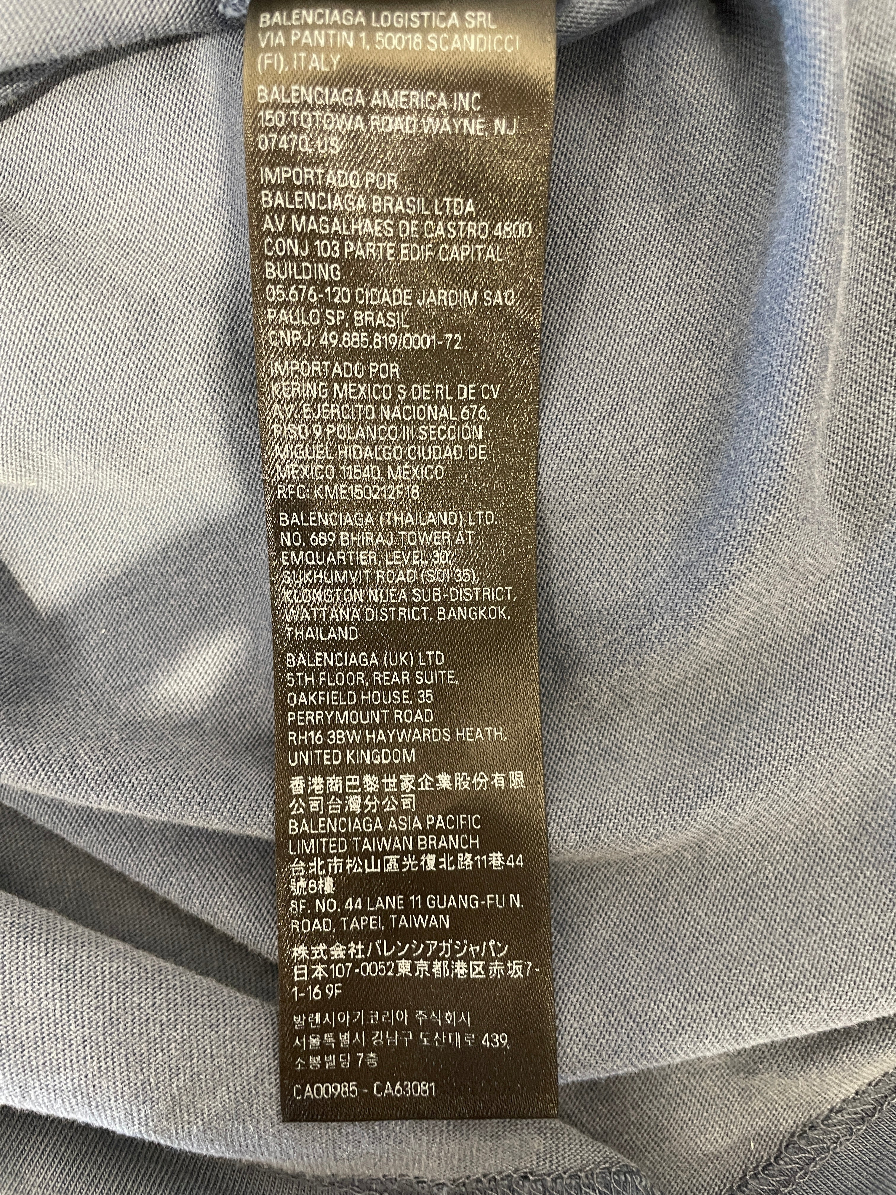 BALENCIAGA/T-Shirt/L/Cotton/BLU/2024 BURING UNITY view 8
