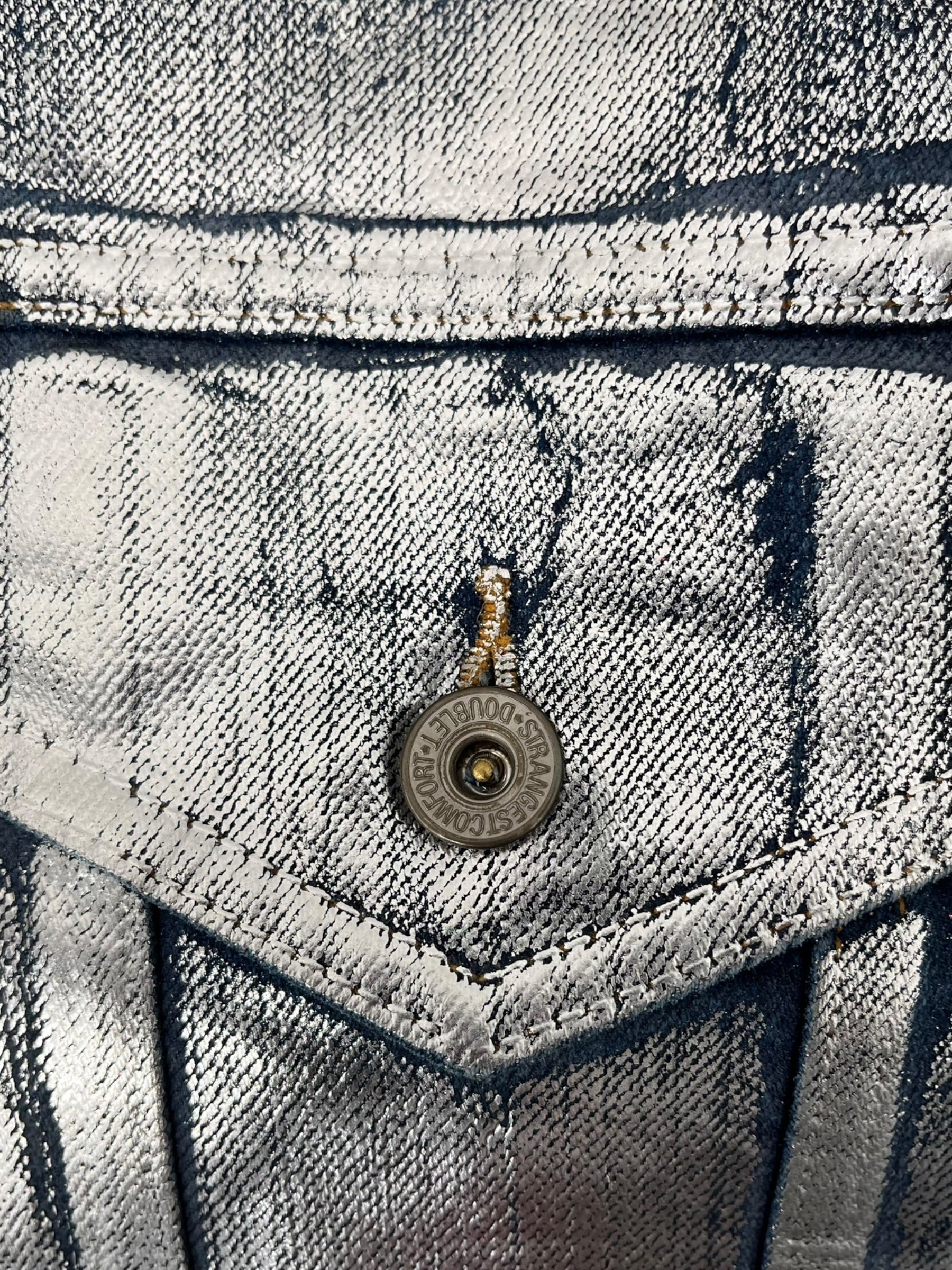 doublet/Jacket/S/Cotton/SLV/Single Breasted/CROPPED SILVER PAINT FOIL view 6