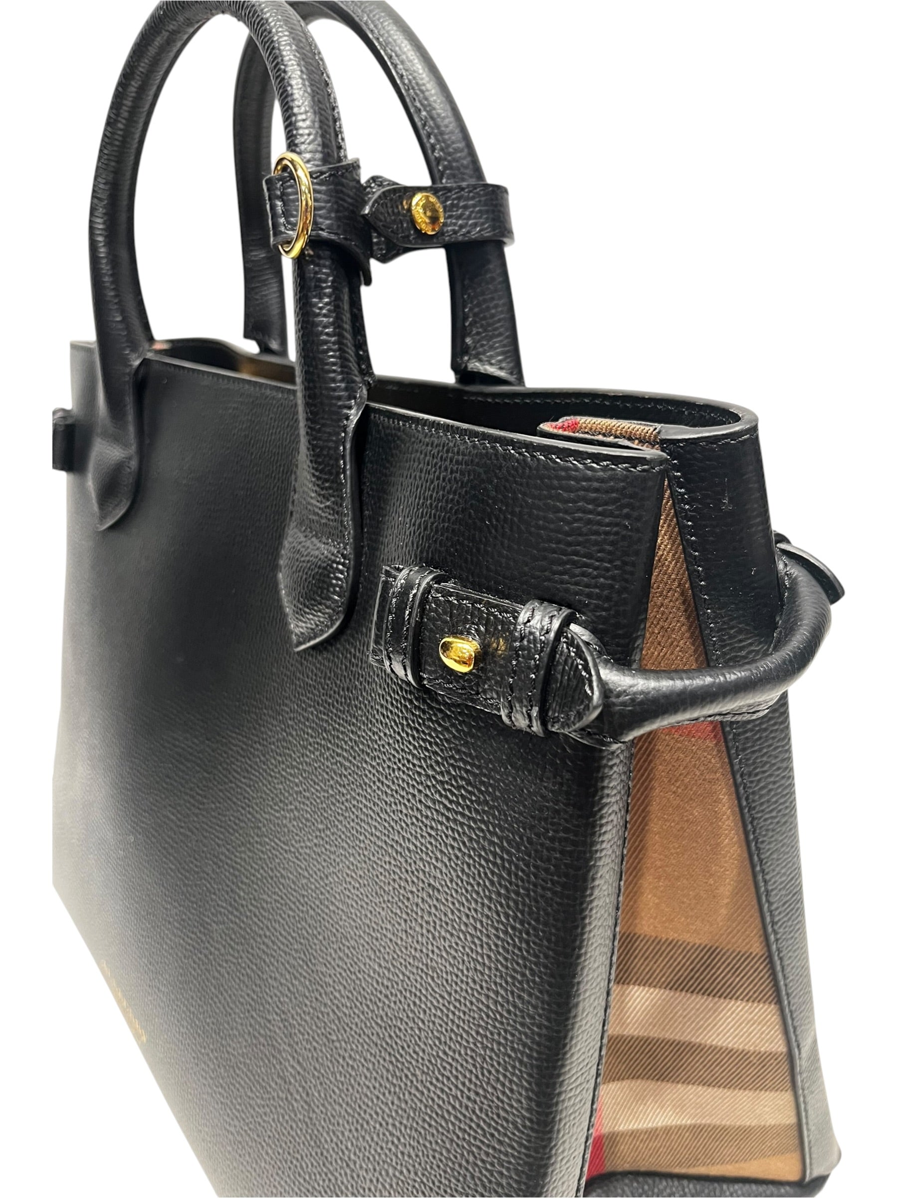 BURBERRY LONDON/Cross Body Bag/Plaid/Leather/BLK/ view 4