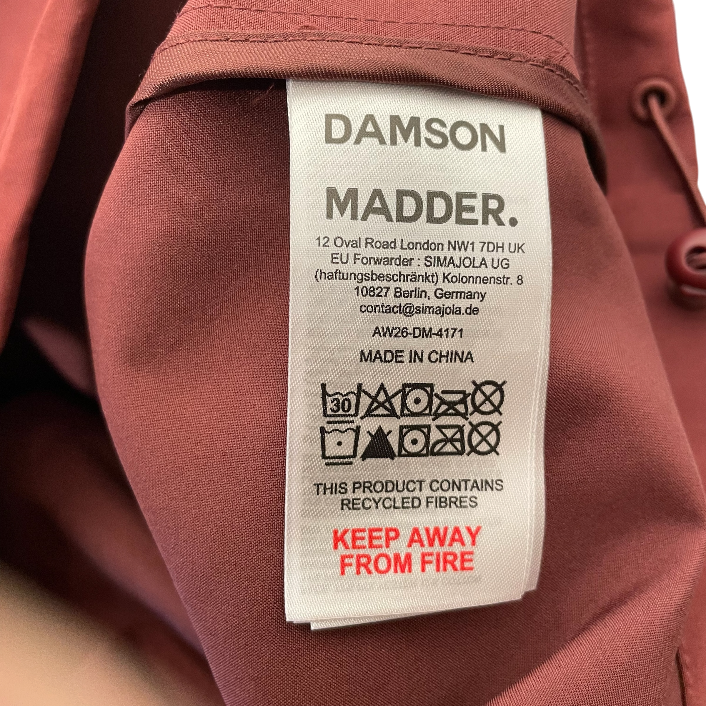DAMSON MADDER/Jacket/M/RED/c4139 view 4