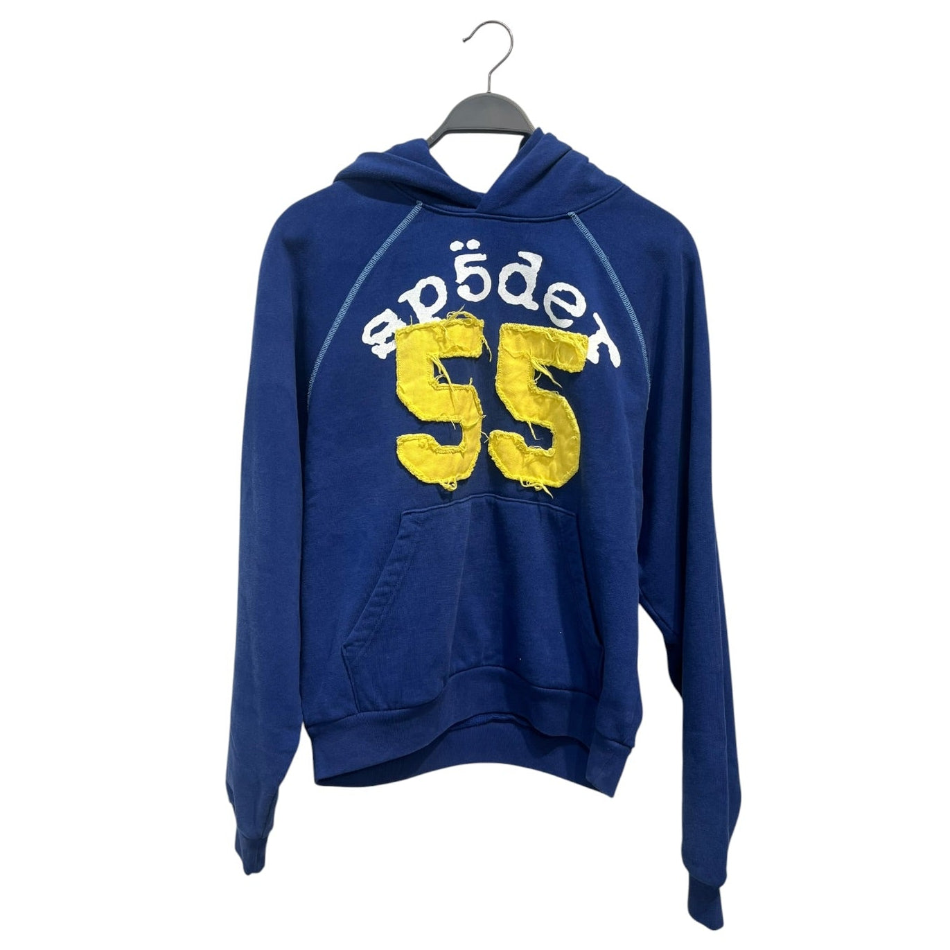 Sp5der/Hoodie/M/Cotton/BLU/'55' applique hoodie view 1
