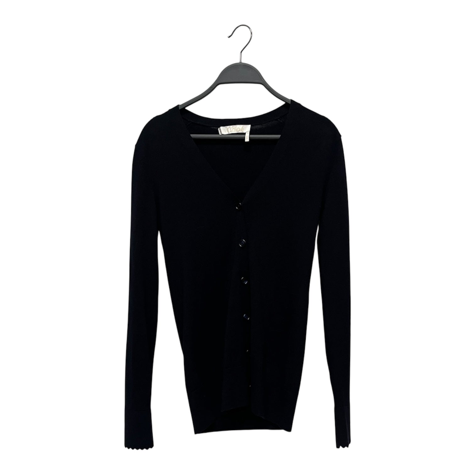 Chloe/Cardigan/XS/Cotton/NVY/V NECK CARDIGAN view 1