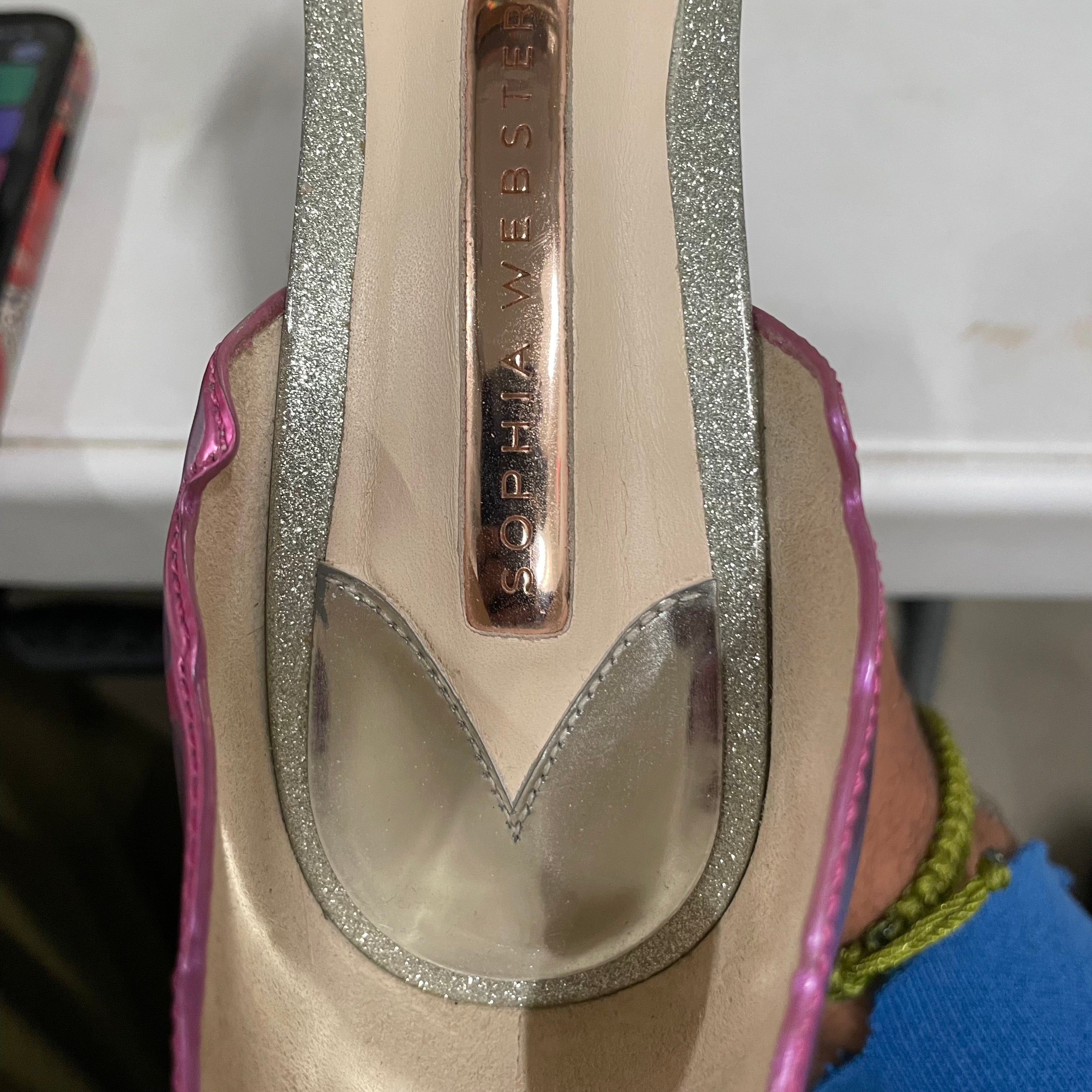 SOPHIA WEBSTER/Heels/US 6.5/Leather/MLT/PNK/GRN FAIRY WING BACK view 3