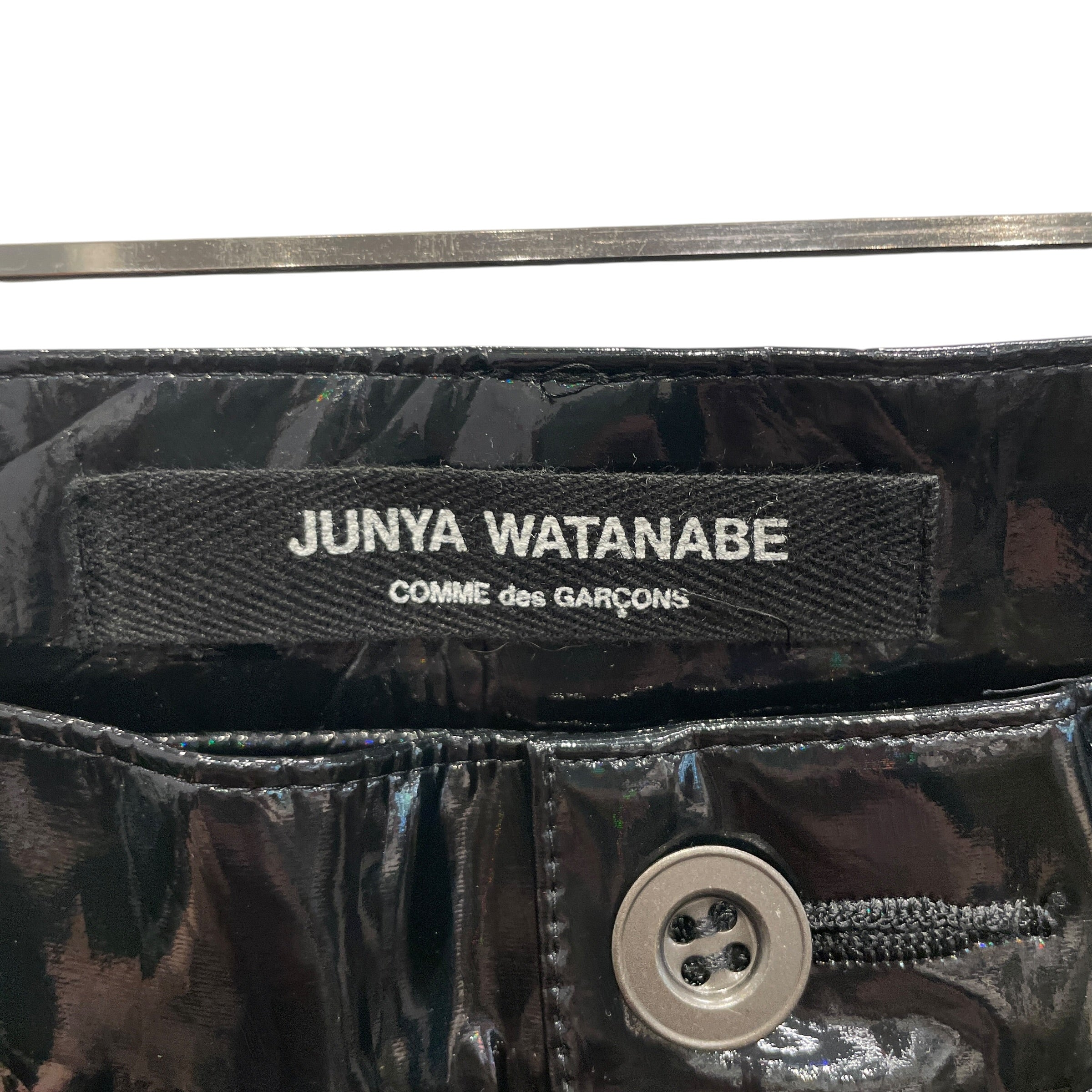 JUNYA WATANABE COMME des GARCONS/Skinny Pants/S/Leather/BLK/IRIDESCENT view 3