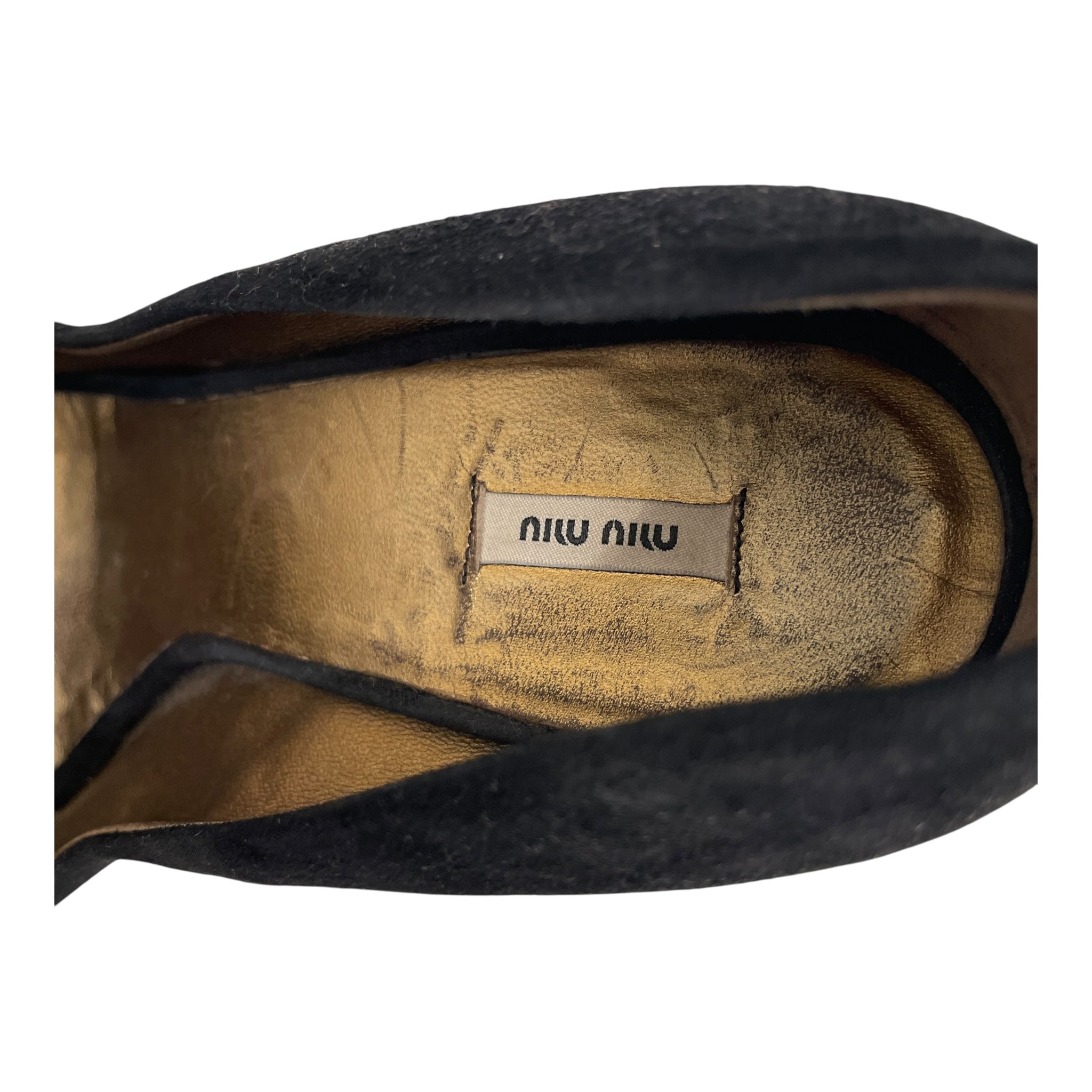 MIU MIU/Heels/EU 36/Suede/BLK/SLIP ON WEDGES view 4
