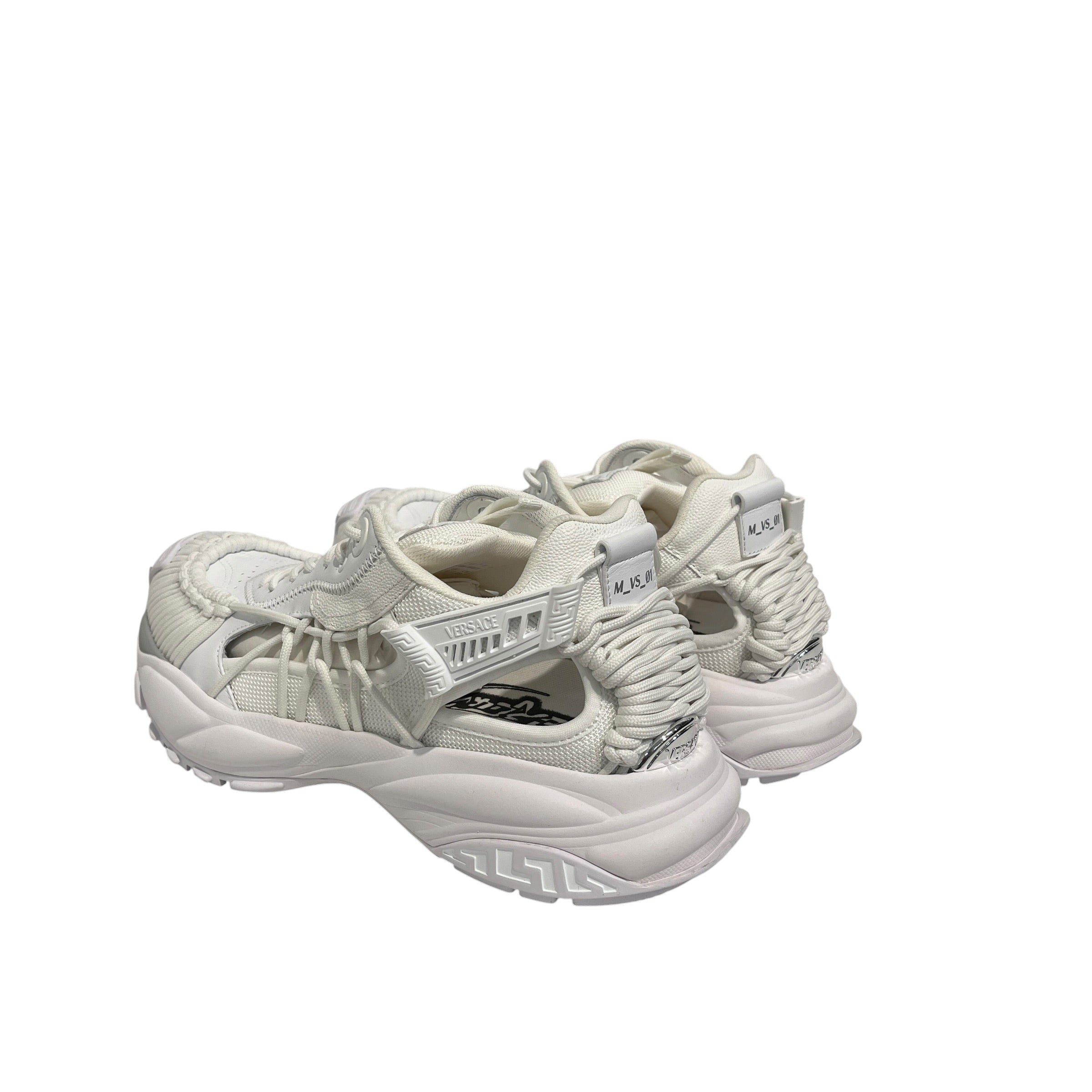 VERSACE/Low-Sneakers/US 9/Leather/WHT/Vitello + Lav Croquet White view 2