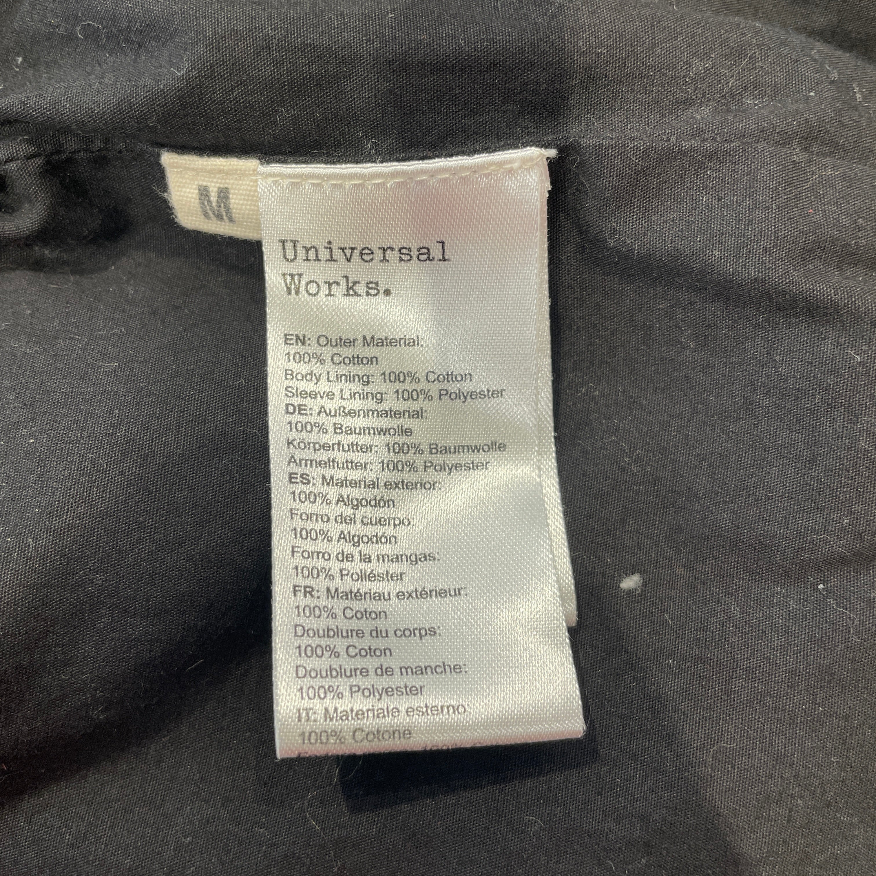 Universal Works/Jacket/M/Cotton/BLK/ view 4