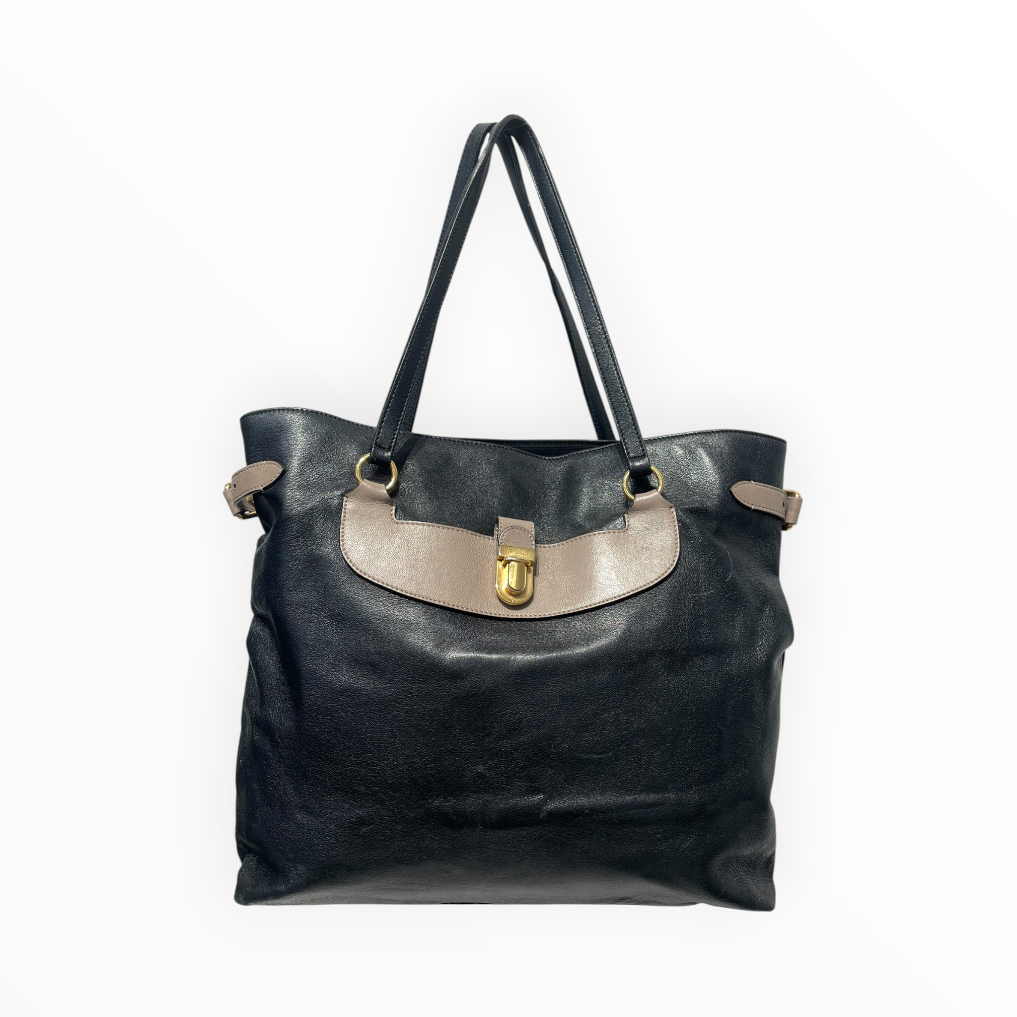 MARC JACOBS/Tote Bag/Leather/BLK/BEIGE ACCENTS view 1