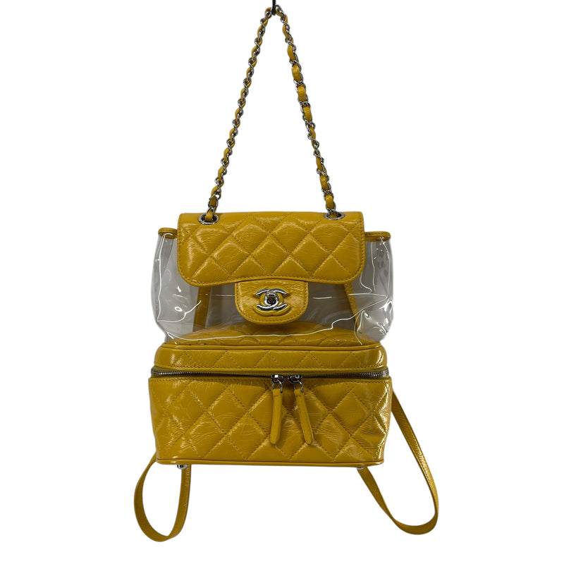 CHANEL/Backpack/Leather/YEL/AQUARIUM QUILTED PVC