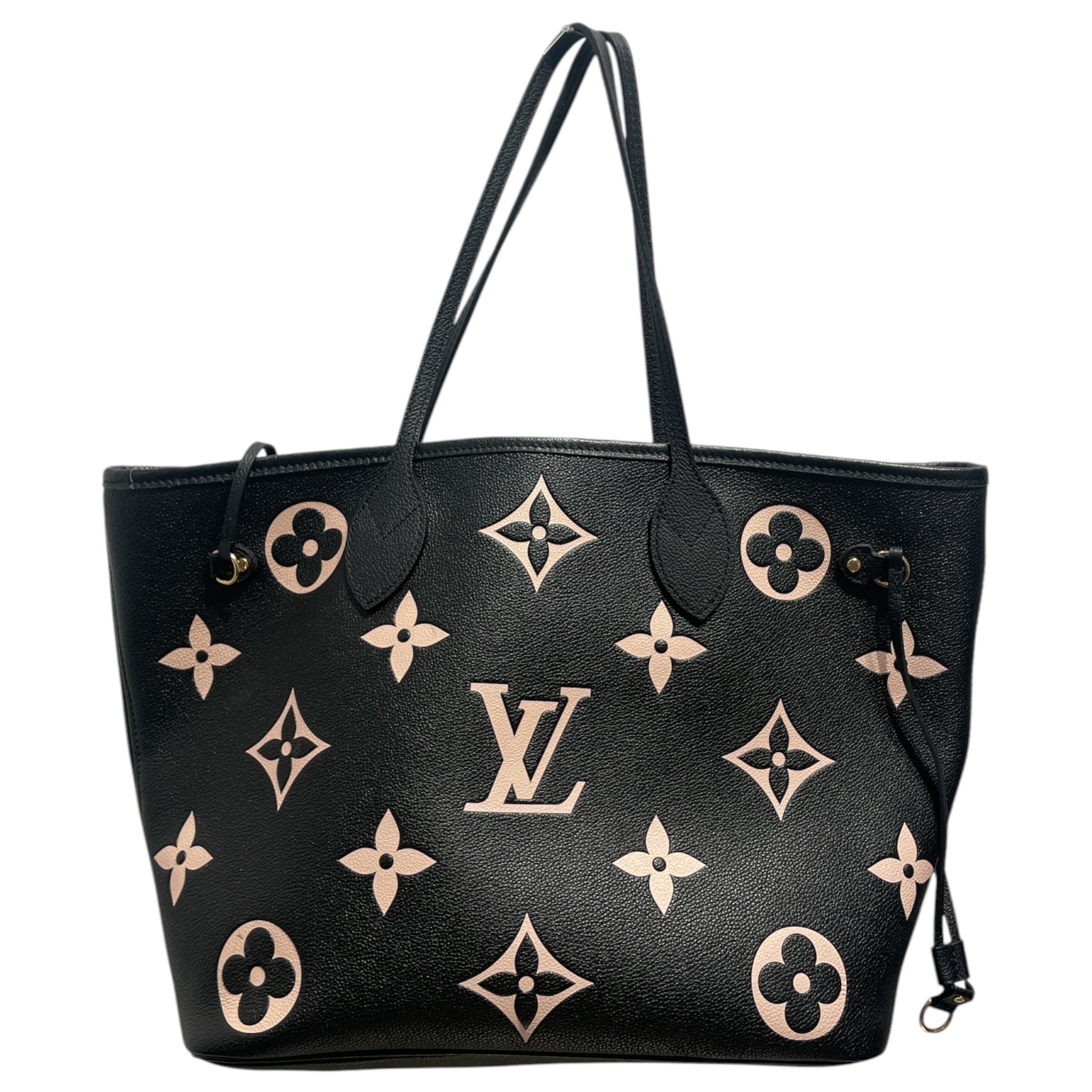 LOUIS VUITTON/Tote Bag/Monogram/Leather/BLK/Neverfull Empriente BLK/WHT view 1