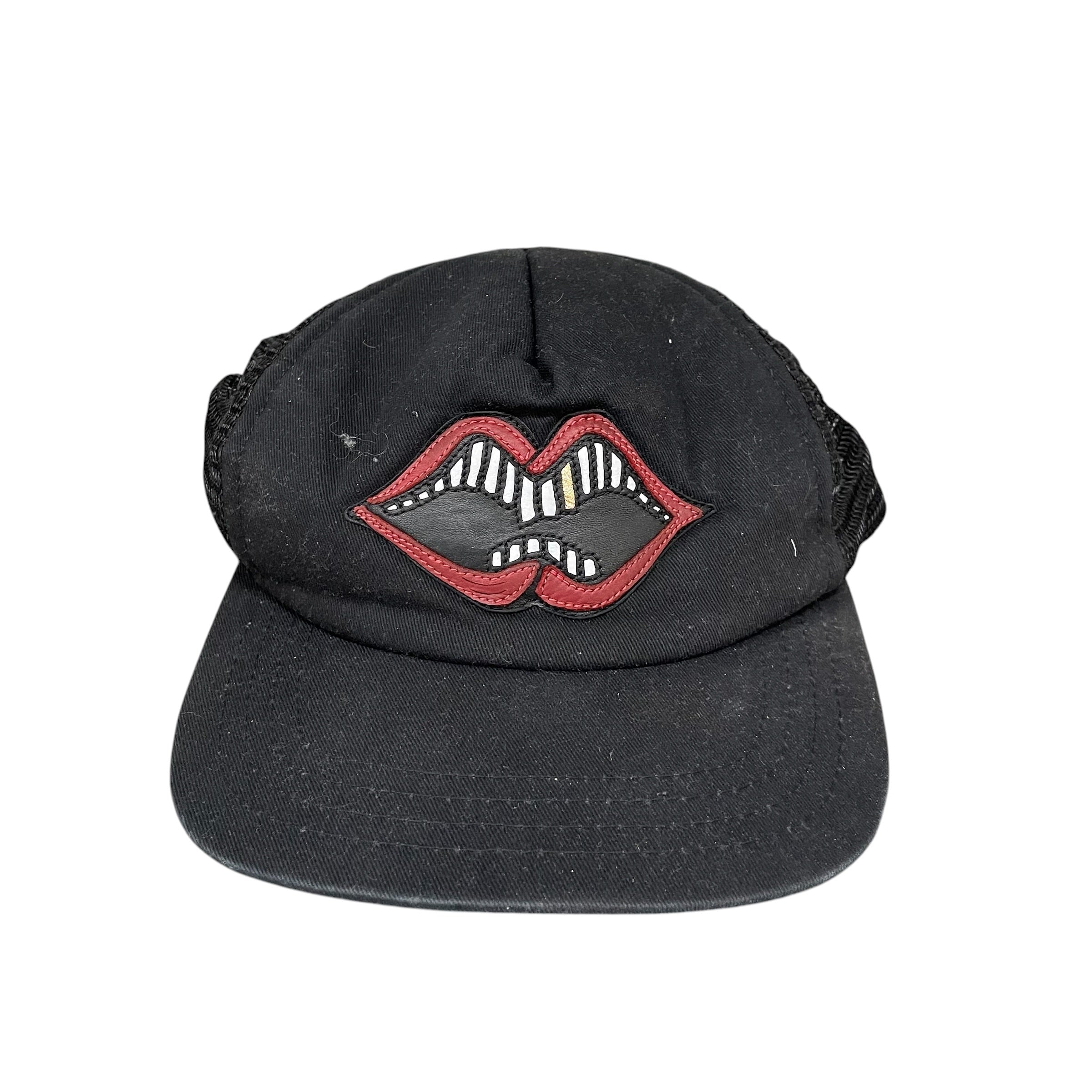CHROME HEARTS/Trucker Cap/Graphic/Cotton/BLK/lips
