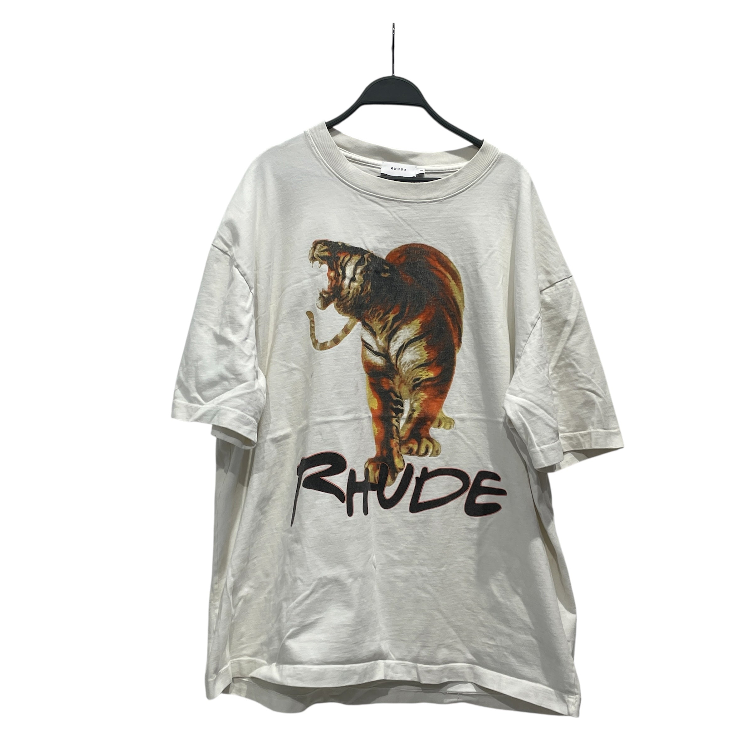 RHUDE/T-Shirt/XXL/Cotton/WHT/Graphic/Tiger Tee view 1