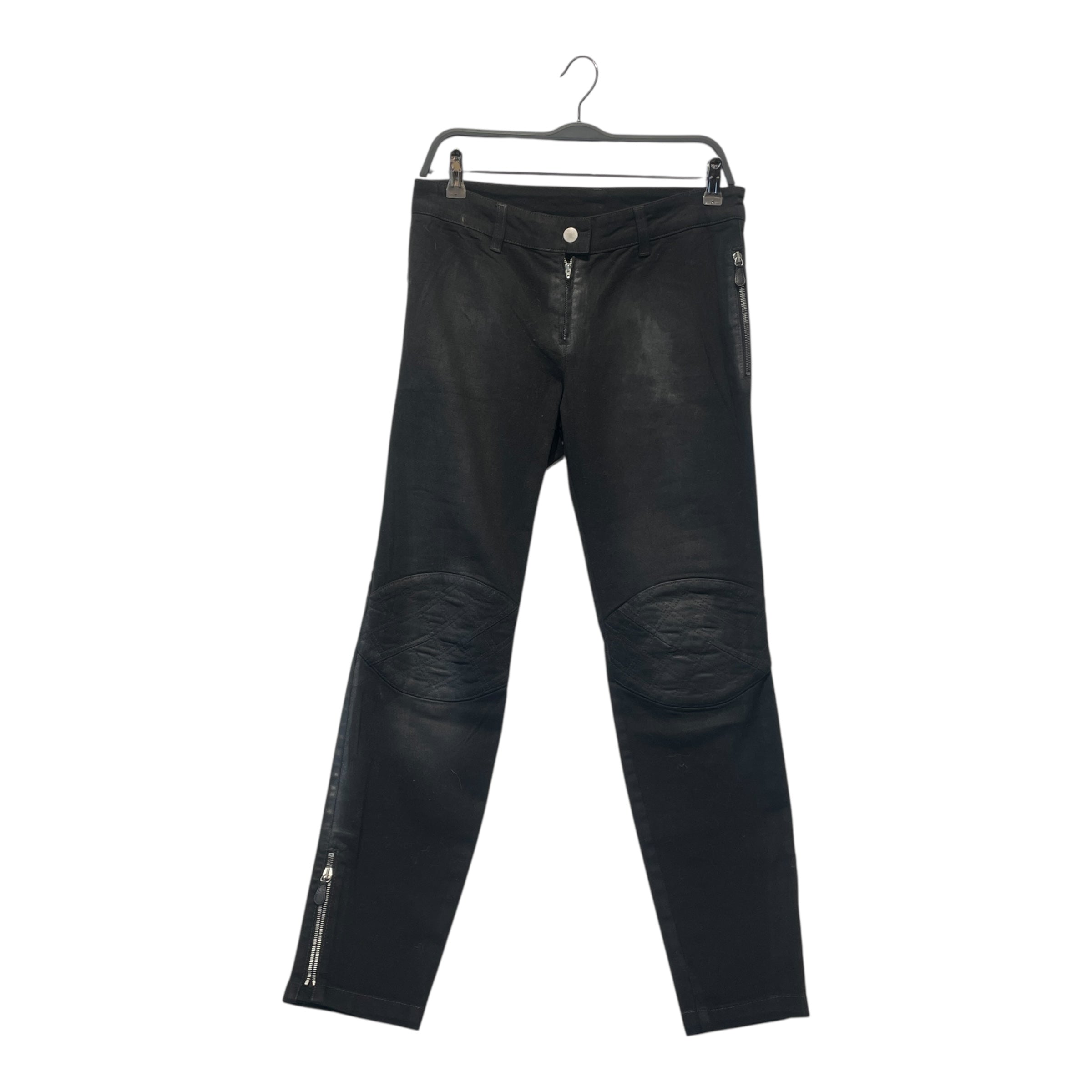Alexander McQueen/Pants/42/Cotton/BLK/WAXED BIKER KNEE PADS view 1