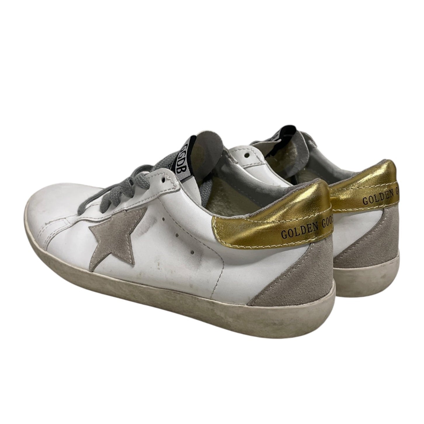 GOLDEN GOOSE/Low-Sneakers/US 6/Cotton/WHT/GOLD ANKLE view 2
