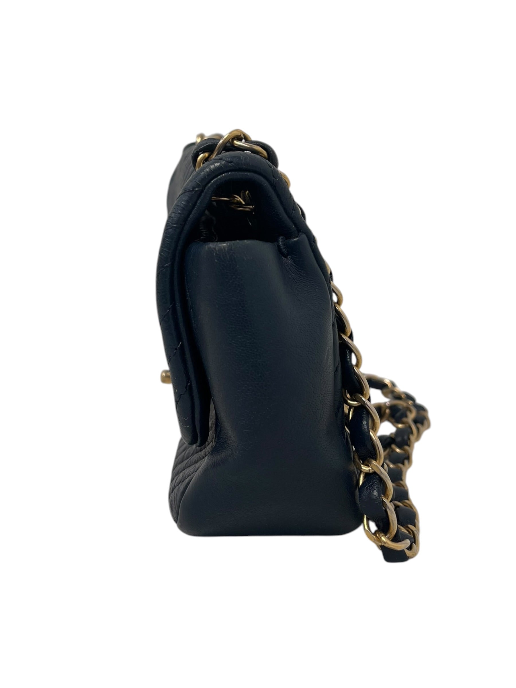 CHANEL/Bag/Lambskin/NVY/CHEVRON FLAP BAG view 4