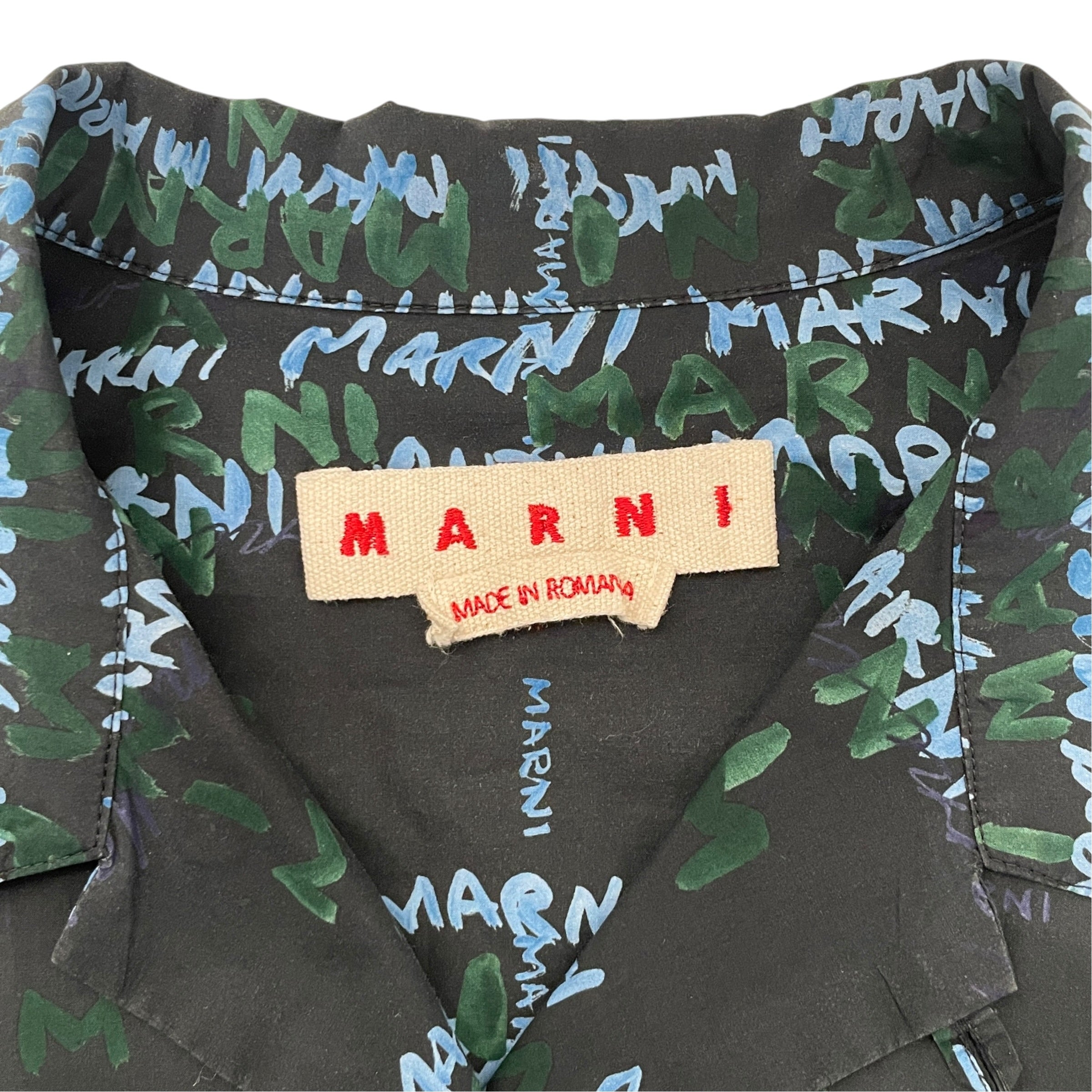 MARNI/SS Shirt/50/Cotton/NVY/All Over Print/ view 3