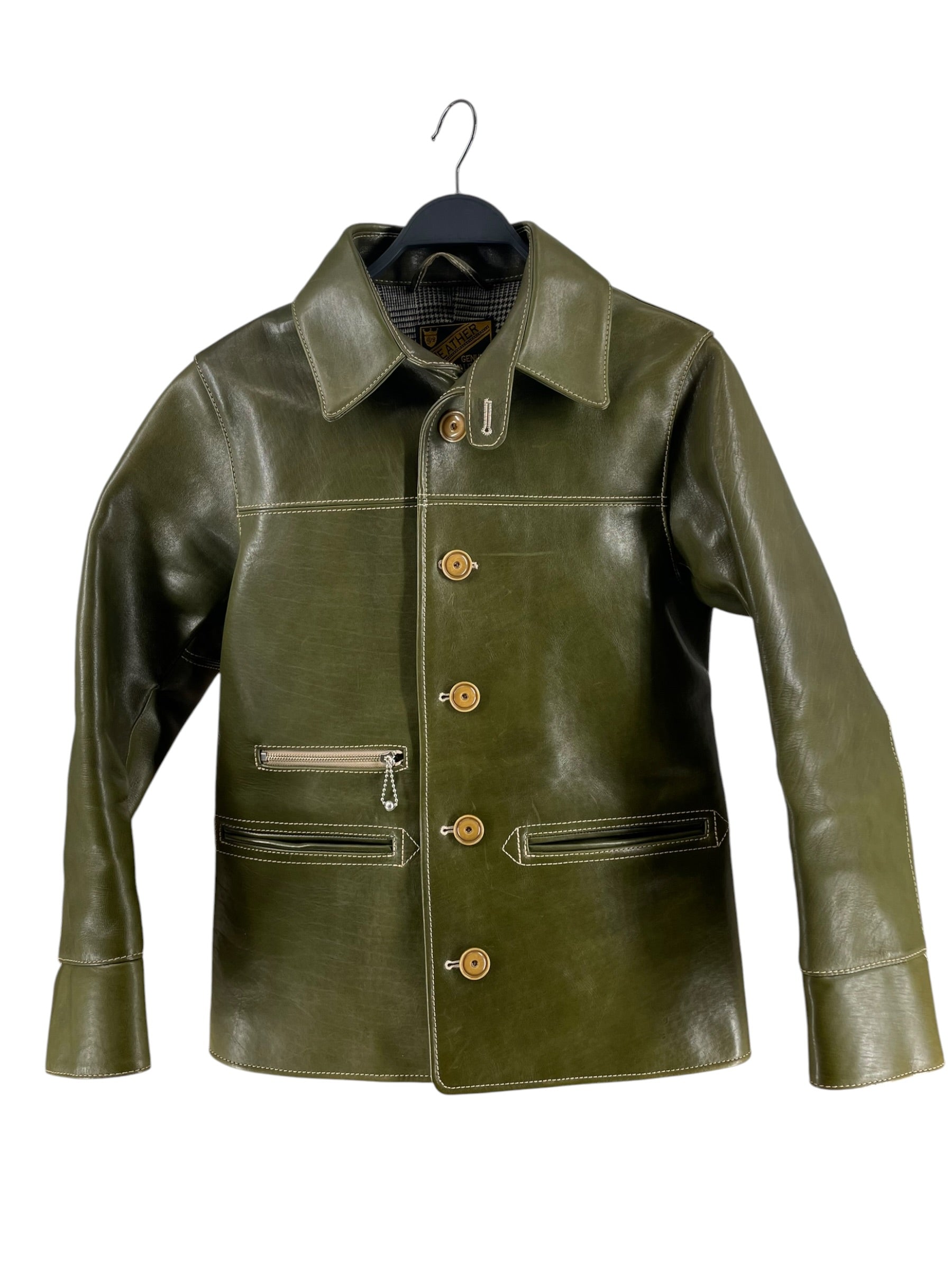 Y'2 LEATHER/Leather Jkt/36/Green/Horsehide/ view 1