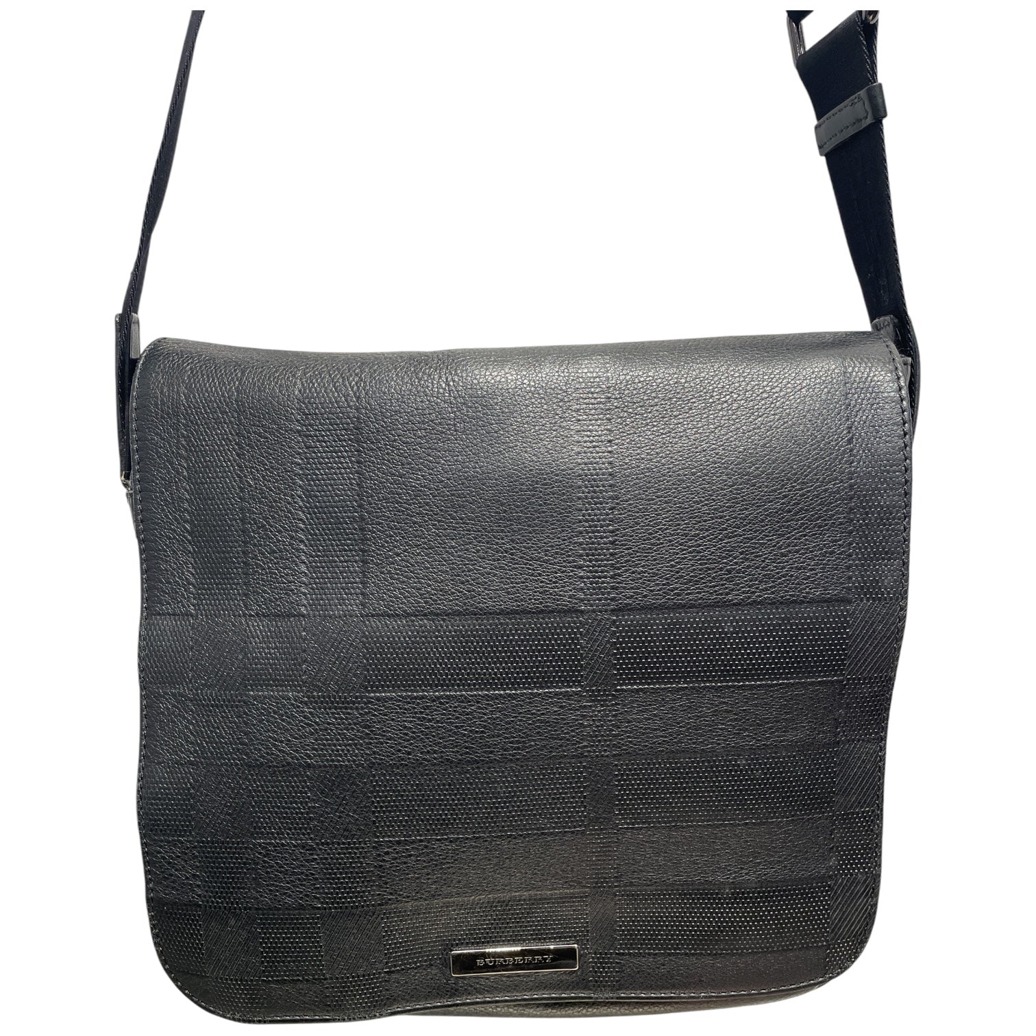 BURBERRY/Cross Body Bag/Plaid/Leather/BLK/Emmett Messenger Bag view 2