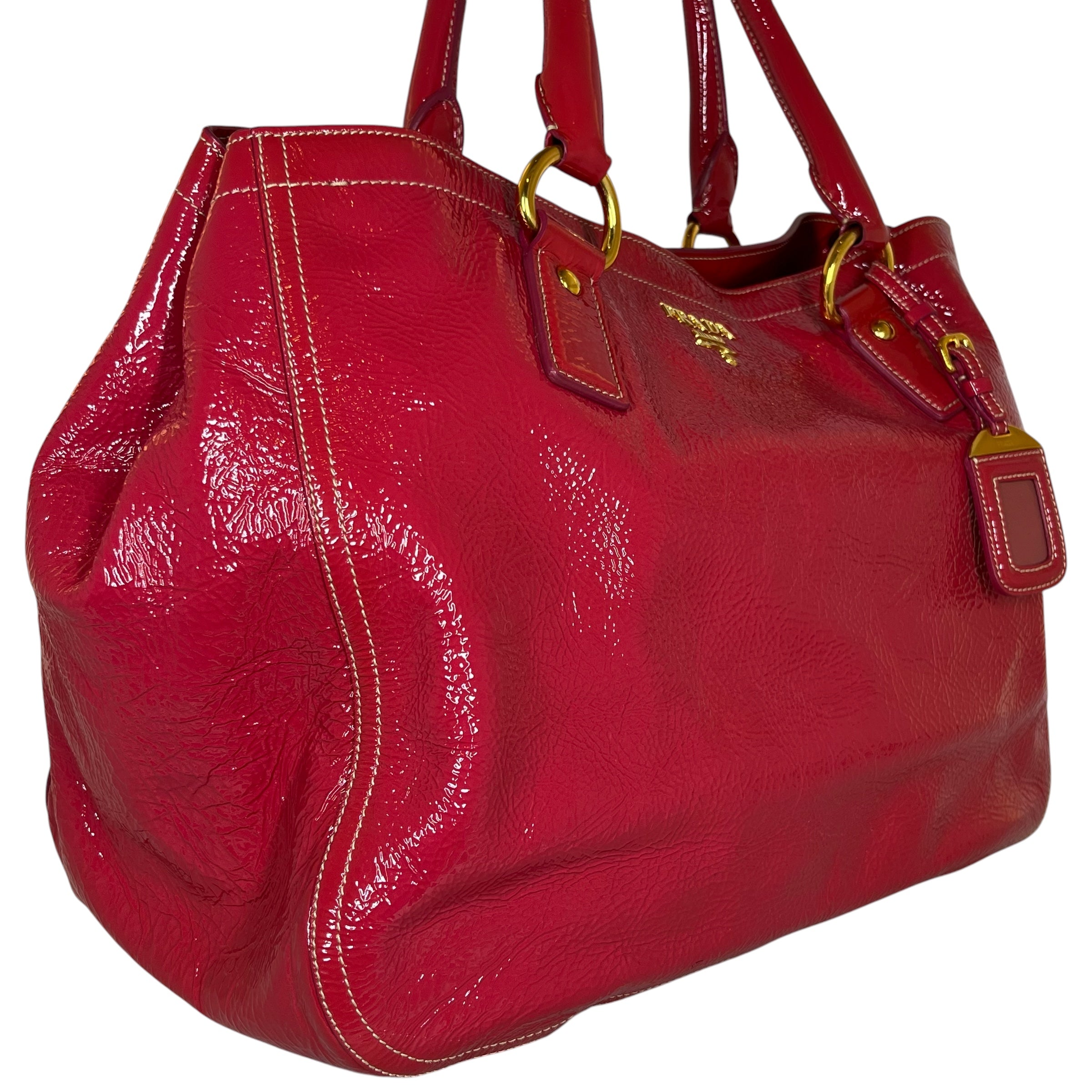 PRADA/Hand Bag/Leather/RED/PATENT LEATHER view 6