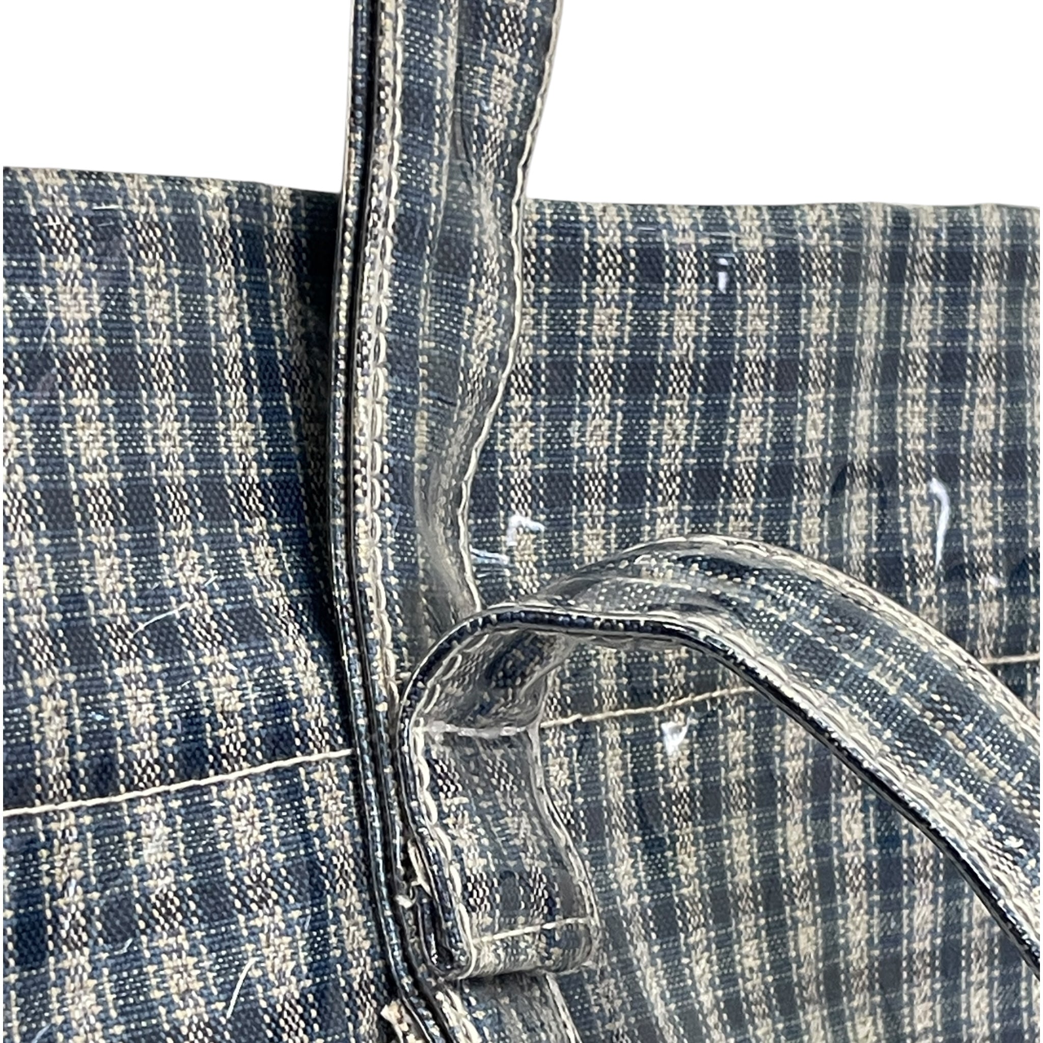 ART COMMUNITY/Tote Bag/Gingham Check/MLT/CLEAR VINYL BLUE GINGHAM TOTE view 6