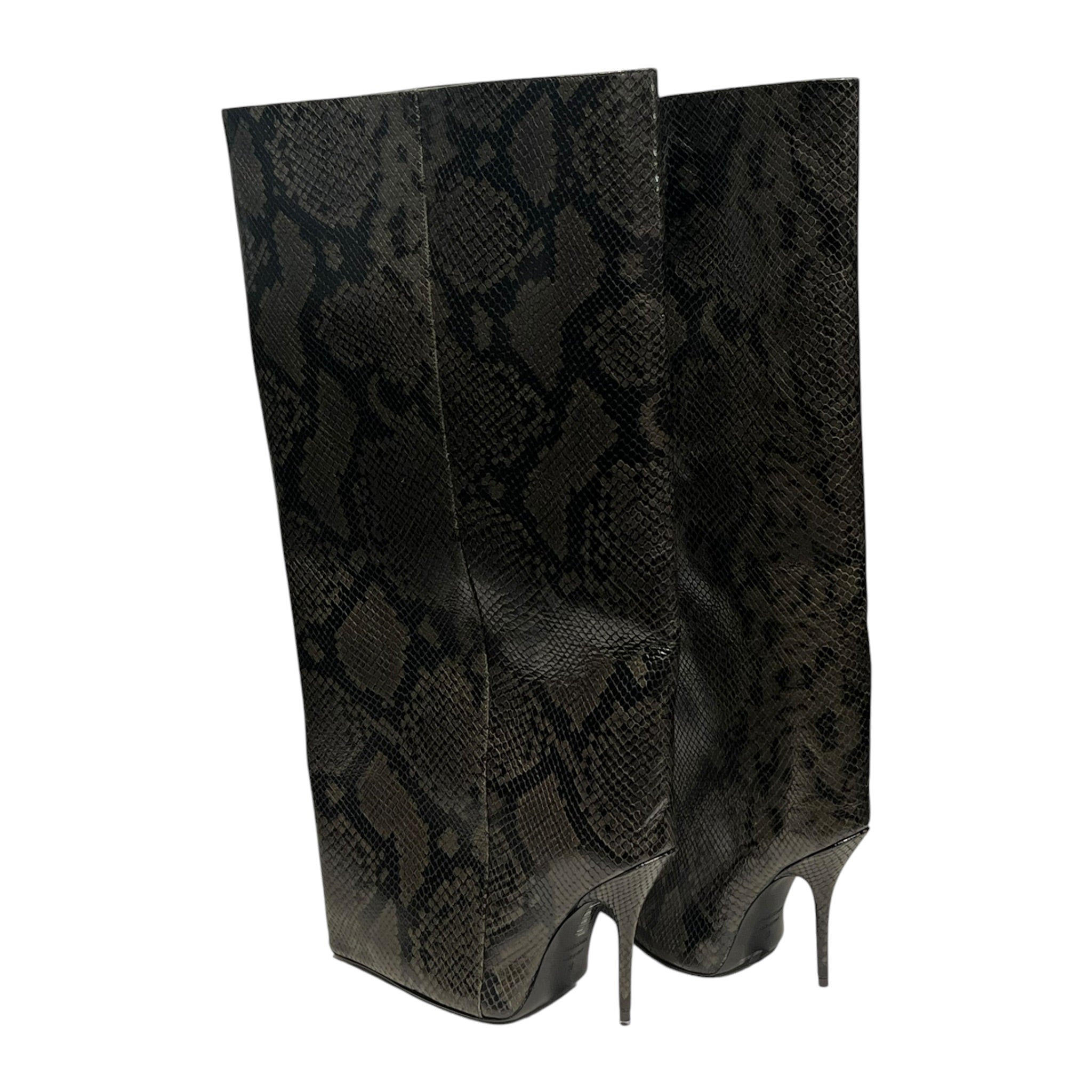 BALENCIAGA/Ankle Boots/EU 35/Animal Pattern/Leather/GRY/Python Winter24 view 2