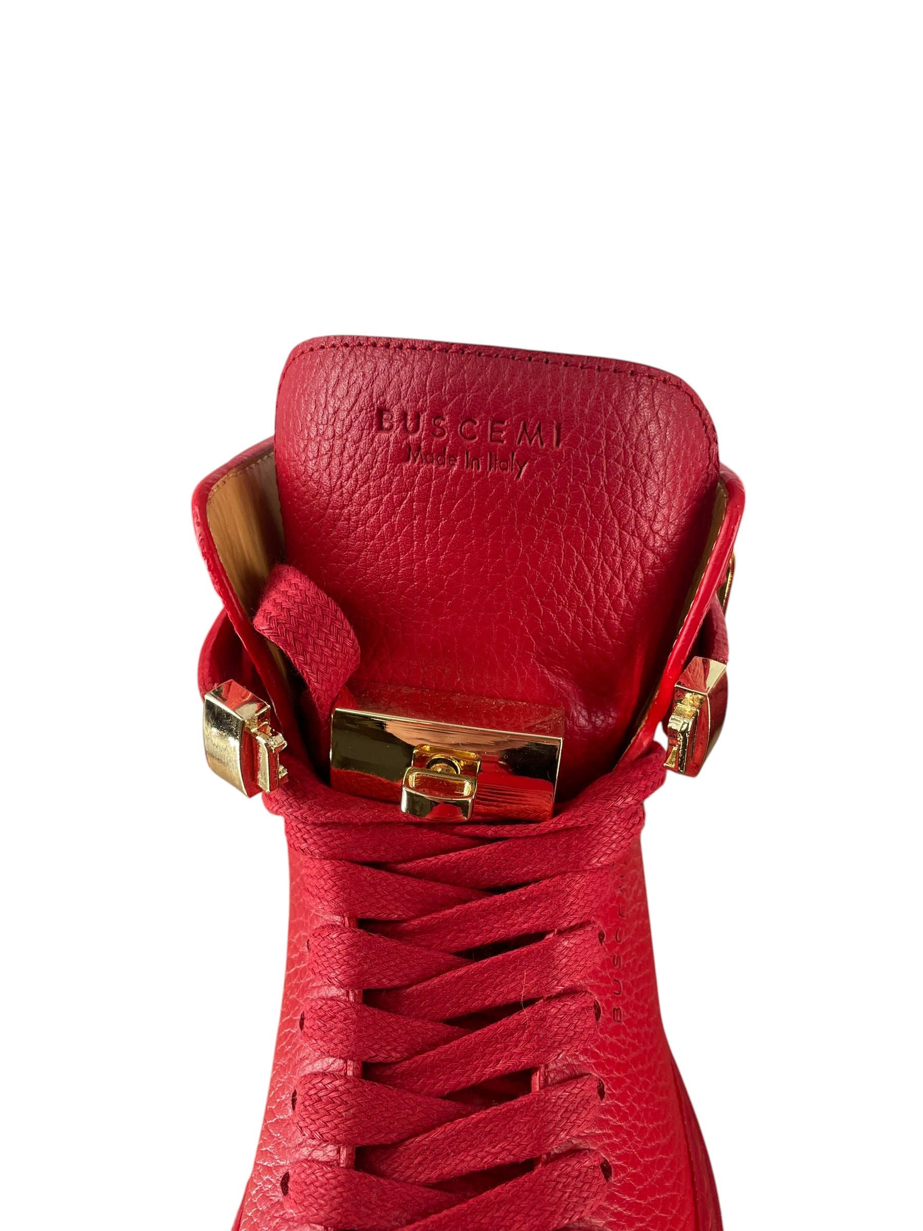 BUSCEMI/Hi-Sneakers/UK 3/Leather/RED/GLD LOCK WDGE SNEAKER 35 view 3
