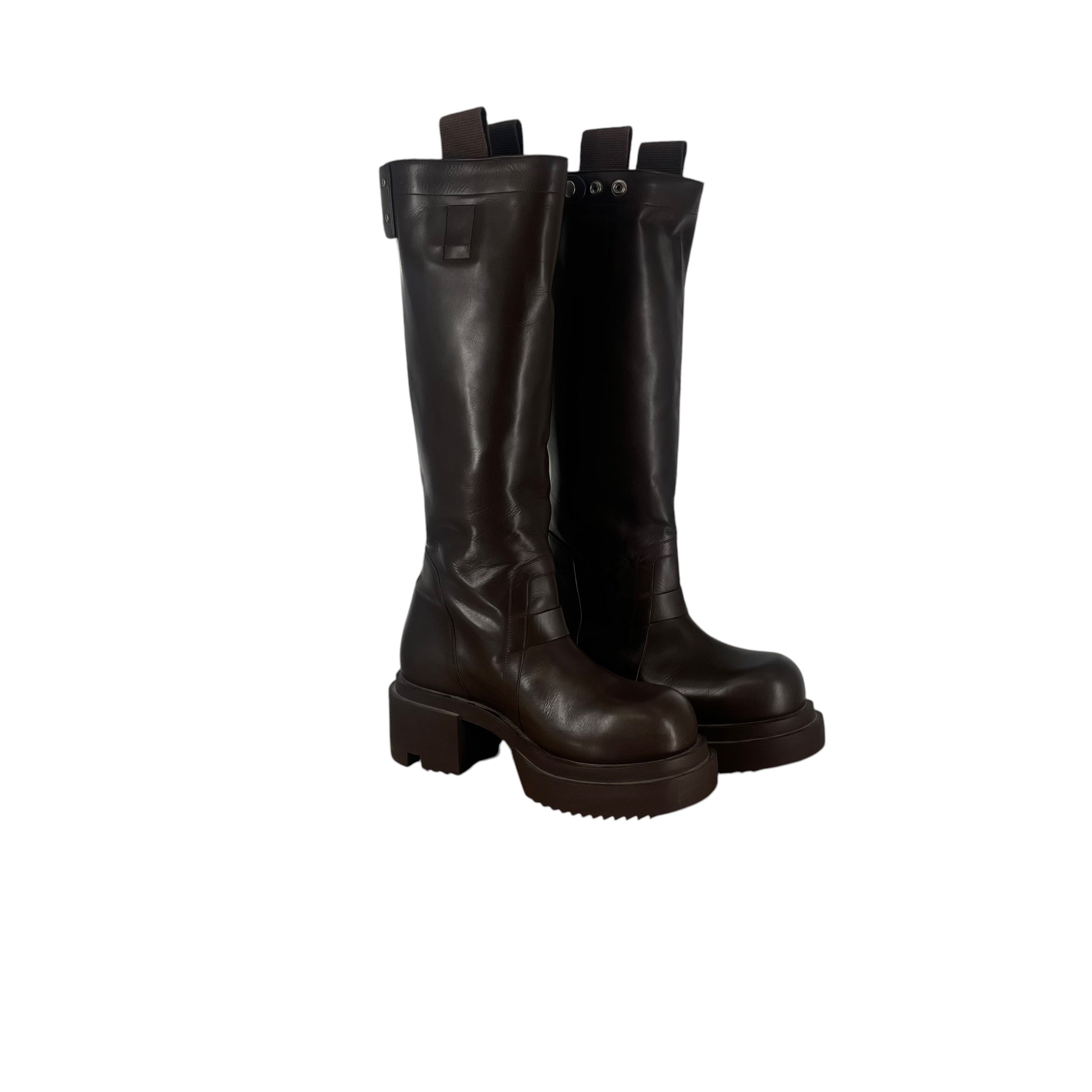 Rick Owens/Boots/EU 43/Leather/BRW/BOGUN LONG BOOTS view 1