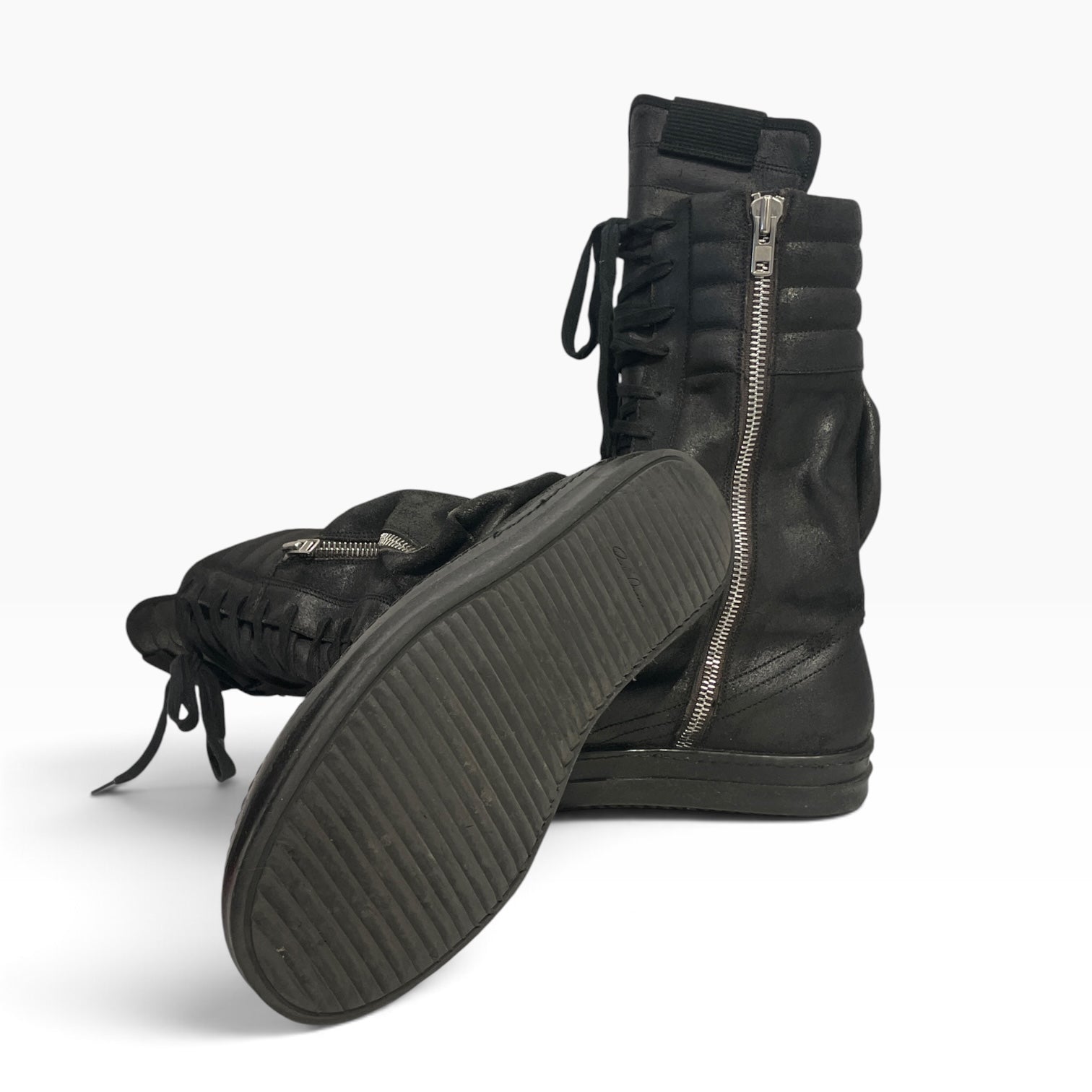 Rick Owens/Hi-Sneakers/EU 43/Leather/BLK/cargo basket view 3