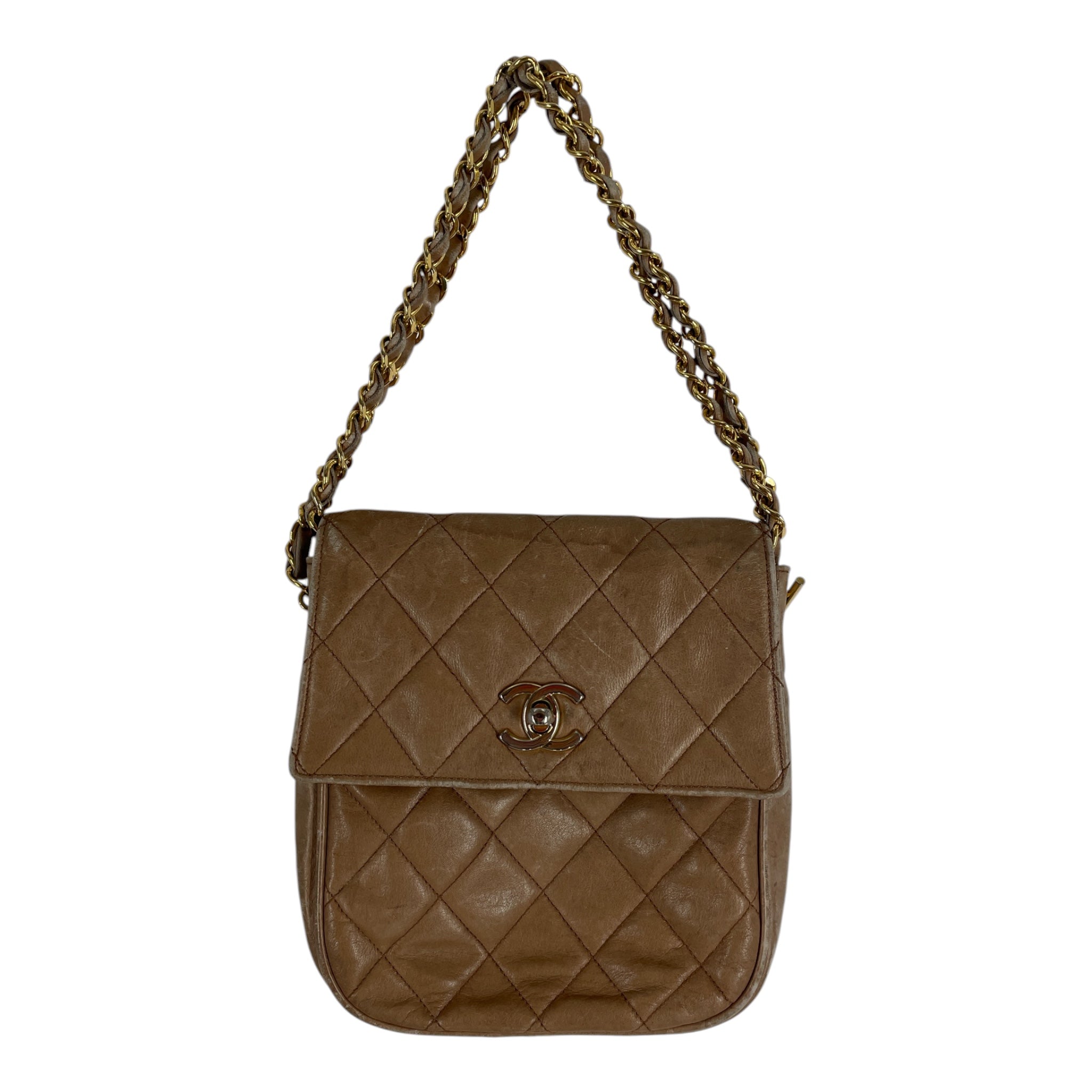 CHANEL/Cross Body Bag/OS/Leather/BEG/BEIGE HOBO QUILTED SML CRSSBDY view 1