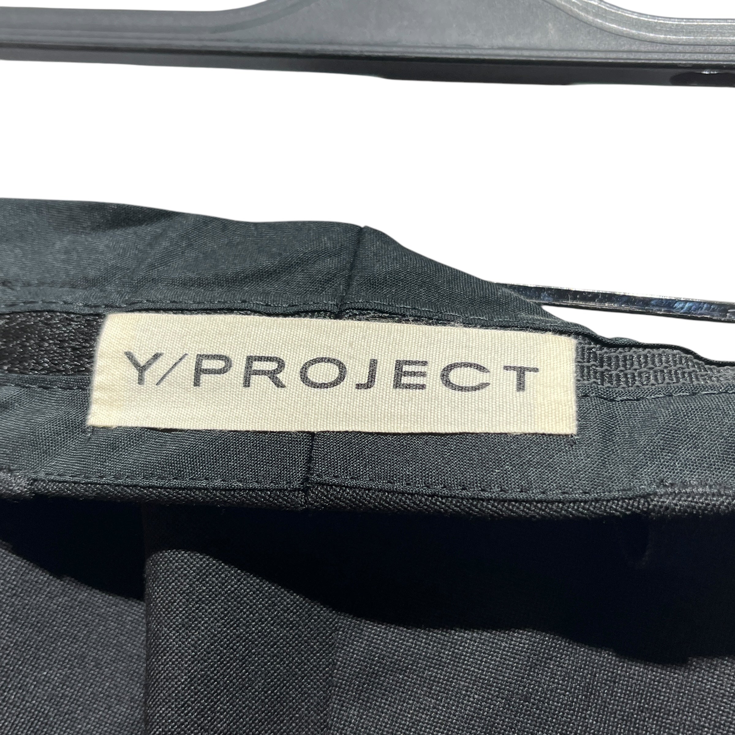 Y/PROJECT/Straight Pants/XL/Wool/BLK/asymetrical waist view 5