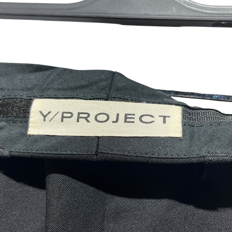 Y/PROJECT/Straight Pants/XL/Wool/BLK/asymetrical waist