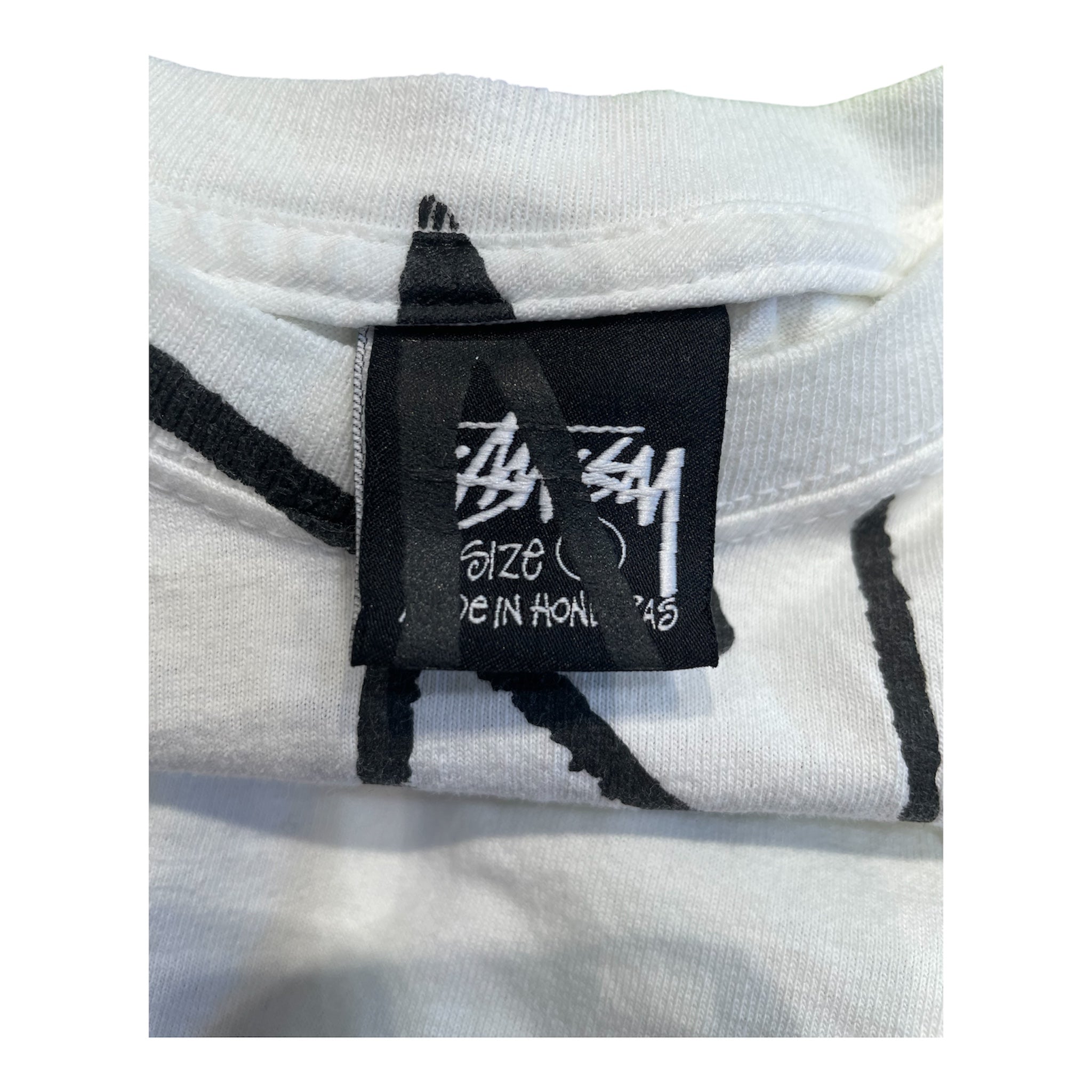 STUSSY/T-Shirt/S/Cotton/WHT/Graphic/Large vertical stussy graphic view 3