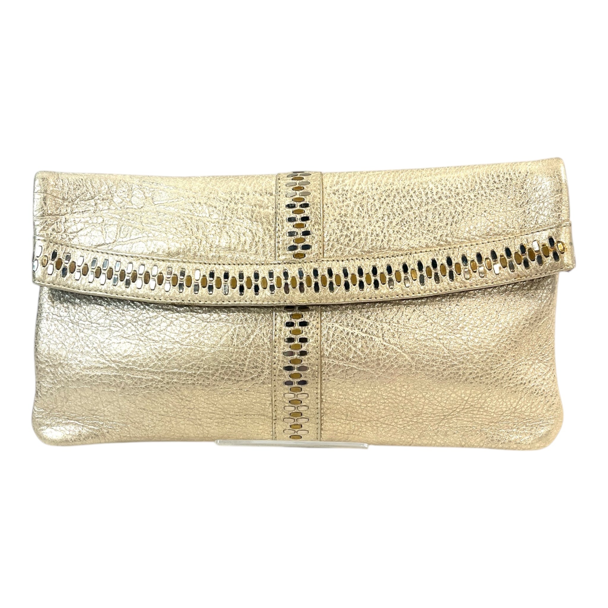 Calleen Cordero/Hand Bag/Leather/GLD/rhimestones on front view 1